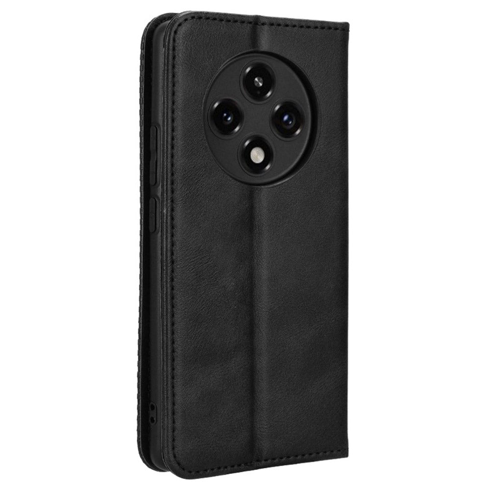 For Oppo F27 Pro 5G / Oppo F27 Pro+ 5G / A3 Pro (China) 5G Case Retro Leather Drop-Resistant Phone Wallet Cover - Black