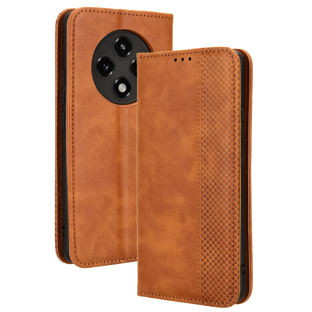 For Oppo F27 Pro 5G / Oppo F27 Pro+ 5G / A3 Pro (China) 5G Case Retro Leather Drop-Resistant Phone Wallet Cover - Brown