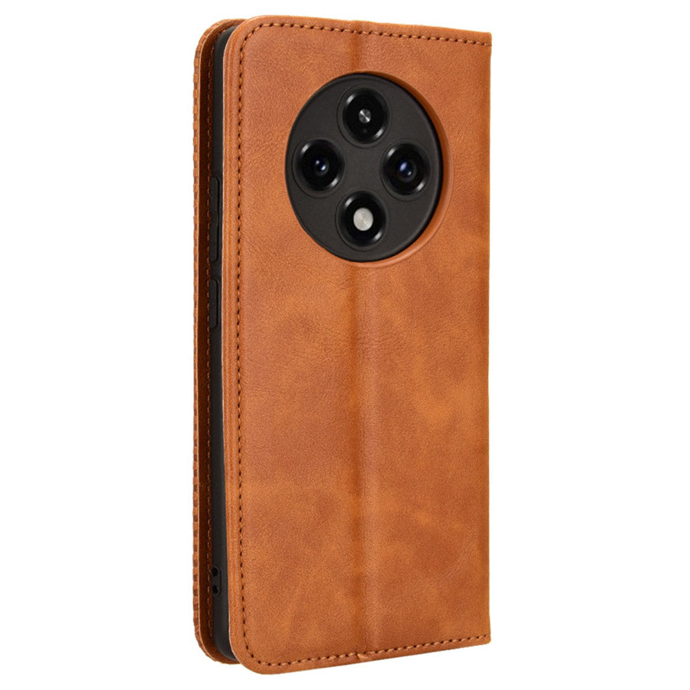 For Oppo F27 Pro 5G / Oppo F27 Pro+ 5G / A3 Pro (China) 5G Case Retro Leather Drop-Resistant Phone Wallet Cover - Brown