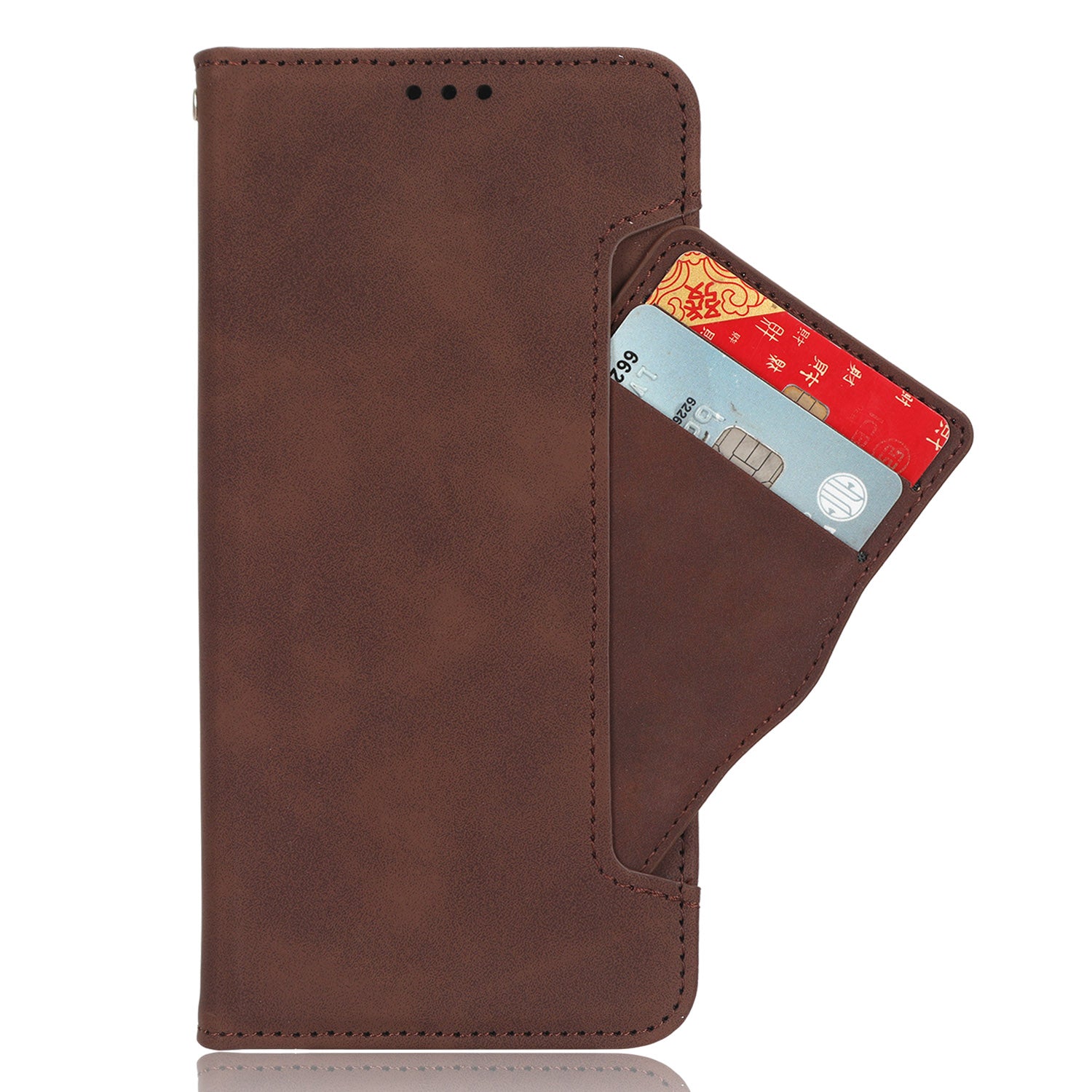 For Oppo F27 Pro 5G / Oppo F27 Pro+ 5G / A3 Pro (China) 5G Case Multiple Card Slots Shockproof Leather Folio Phone Cover - Brown