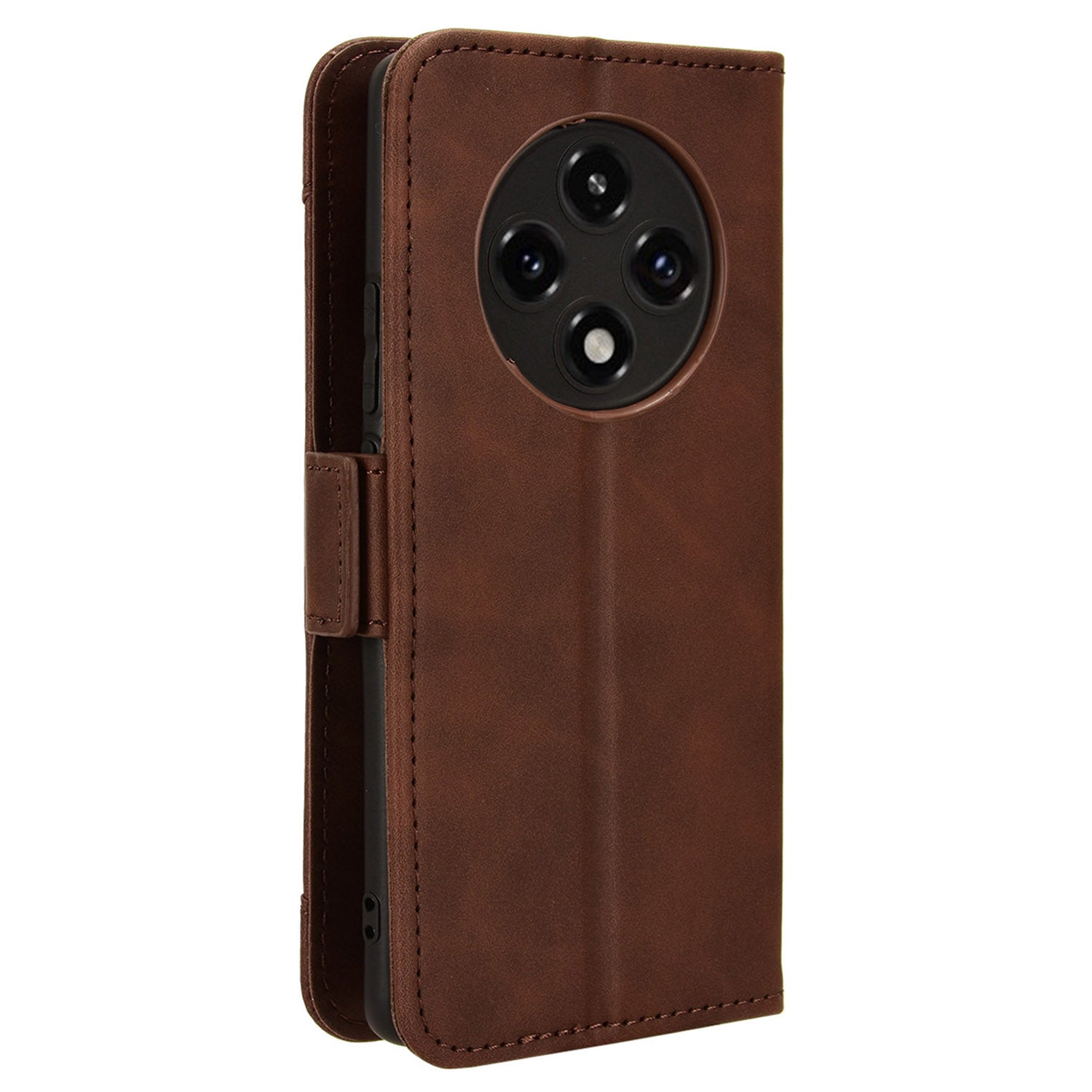 For Oppo F27 Pro 5G / Oppo F27 Pro+ 5G / A3 Pro (China) 5G Case Multiple Card Slots Shockproof Leather Folio Phone Cover - Brown