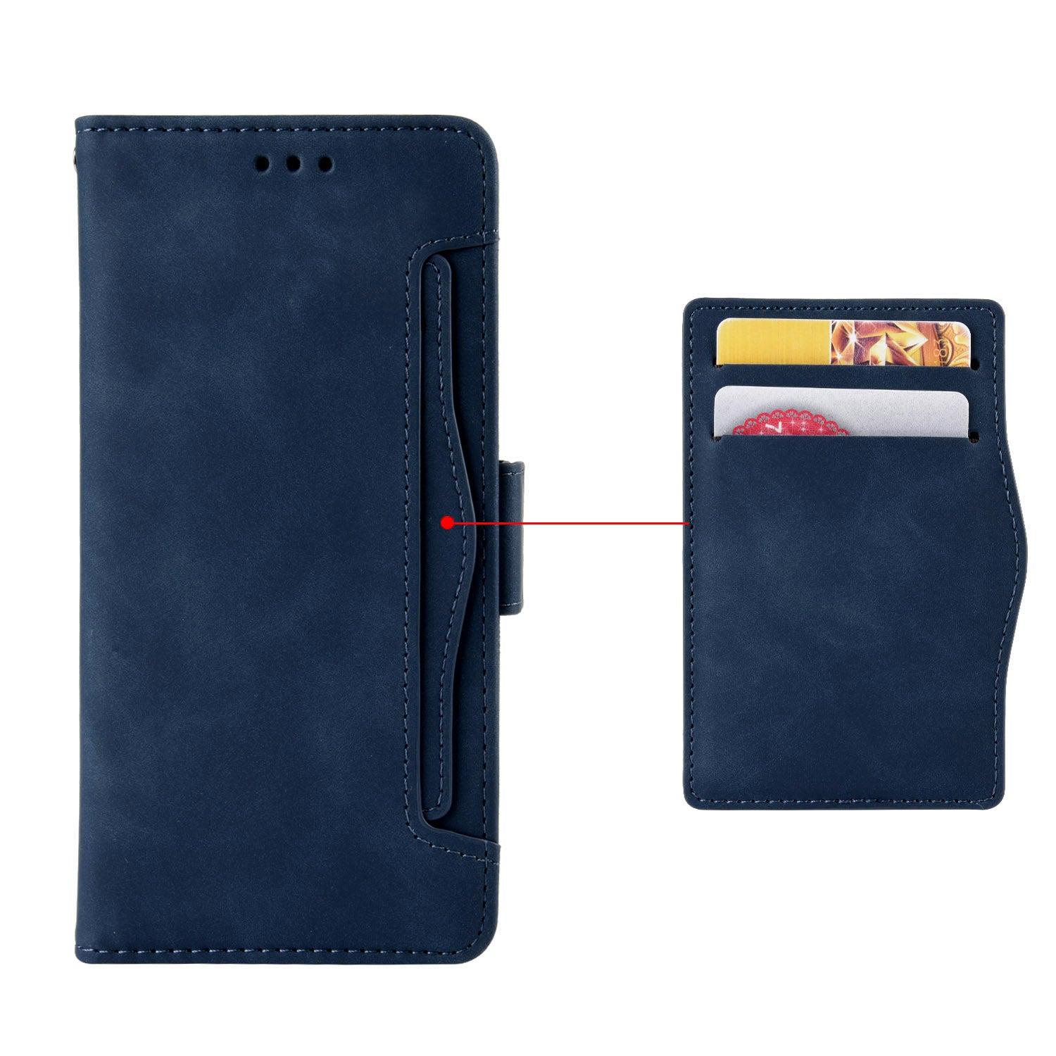 For Oppo F27 Pro 5G / Oppo F27 Pro+ 5G / A3 Pro (China) 5G Case Multiple Card Slots Shockproof Leather Folio Phone Cover - Blue