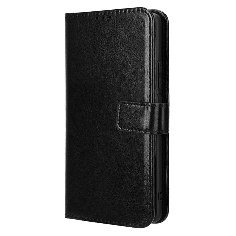 For Oppo F27 Pro 5G / Oppo F27 Pro+ 5G / A3 Pro (China) 5G Wallet Case Card Slots Leather Phone Cover Crazy Horse Texture - Black