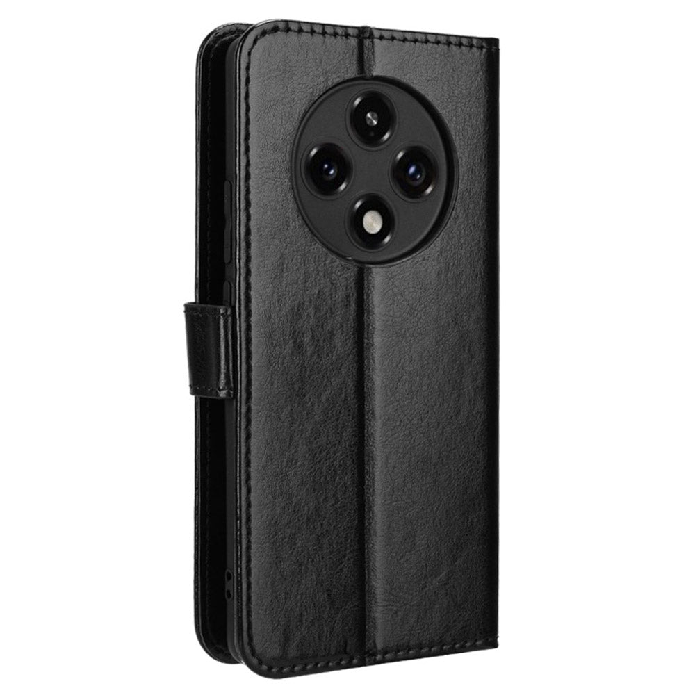 For Oppo F27 Pro 5G / Oppo F27 Pro+ 5G / A3 Pro (China) 5G Wallet Case Card Slots Leather Phone Cover Crazy Horse Texture - Black