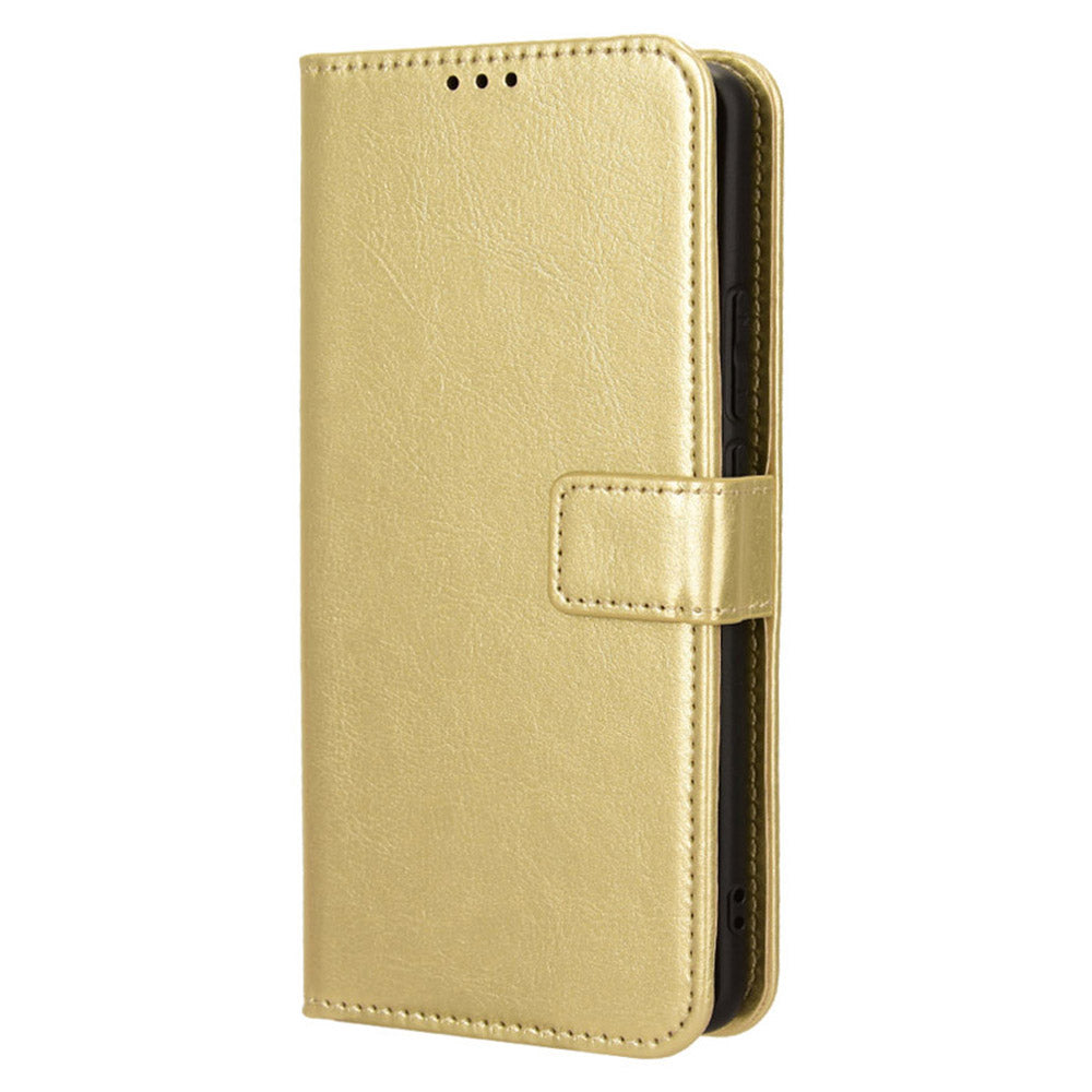 For Oppo F27 Pro 5G / Oppo F27 Pro+ 5G / A3 Pro (China) 5G Wallet Case Card Slots Leather Phone Cover Crazy Horse Texture - Gold