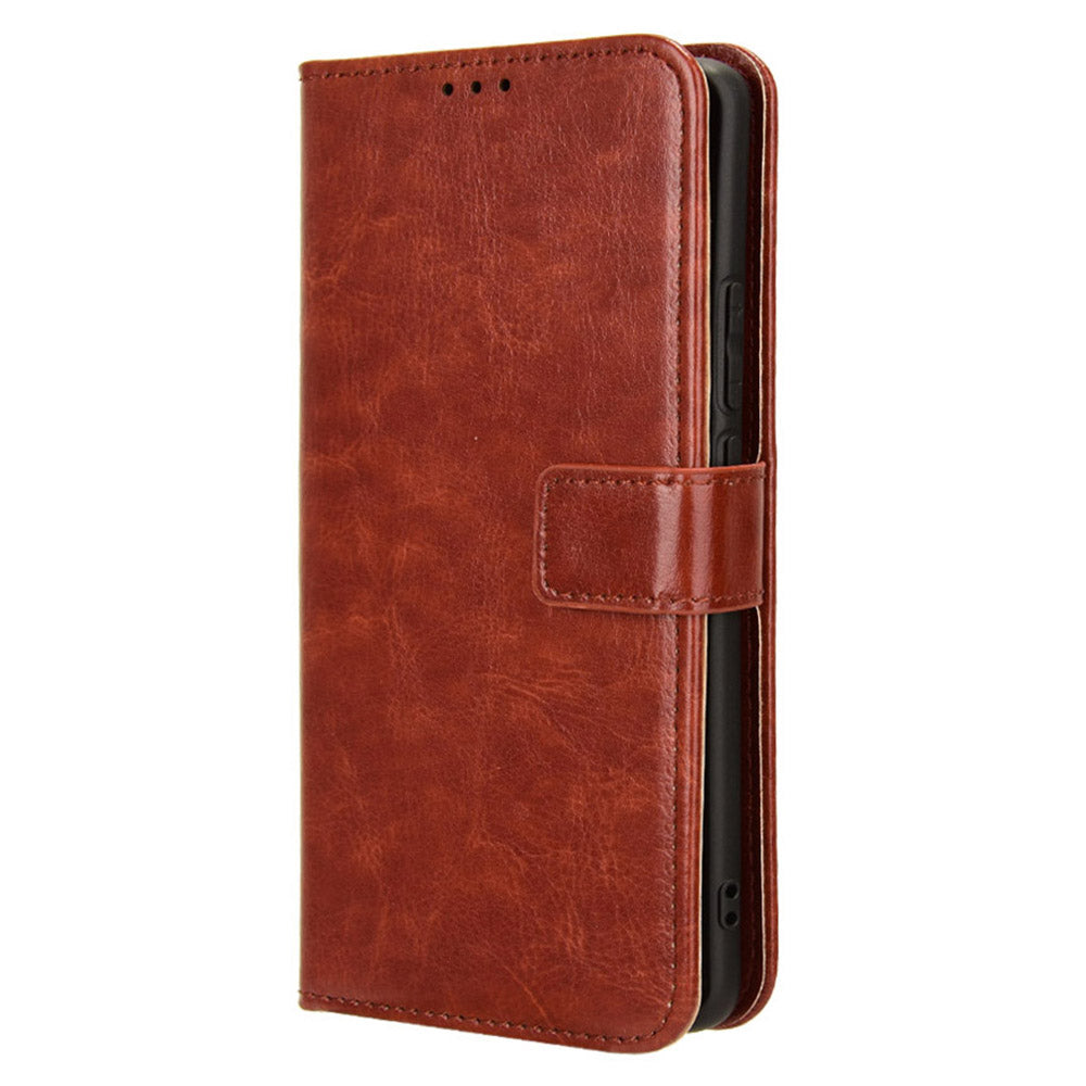 For Oppo F27 Pro 5G / Oppo F27 Pro+ 5G / A3 Pro (China) 5G Wallet Case Card Slots Leather Phone Cover Crazy Horse Texture - Brown