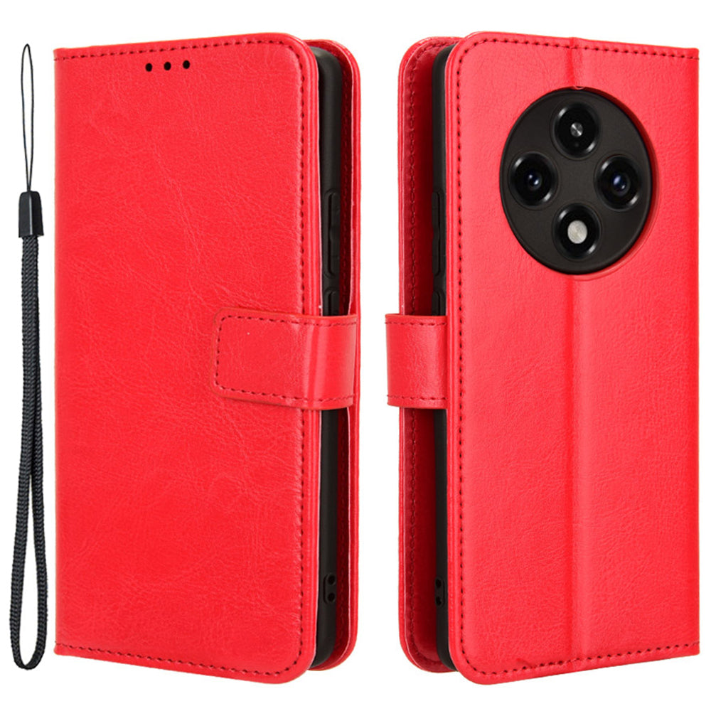 For Oppo F27 Pro 5G / Oppo F27 Pro+ 5G / A3 Pro (China) 5G Wallet Case Card Slots Leather Phone Cover Crazy Horse Texture - Red