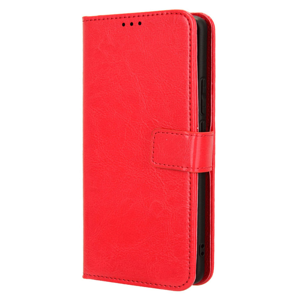 For Oppo F27 Pro 5G / Oppo F27 Pro+ 5G / A3 Pro (China) 5G Wallet Case Card Slots Leather Phone Cover Crazy Horse Texture - Red