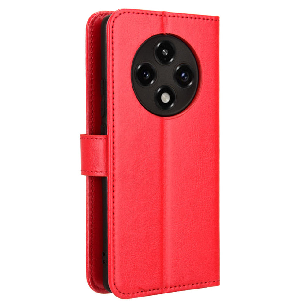 For Oppo F27 Pro 5G / Oppo F27 Pro+ 5G / A3 Pro (China) 5G Wallet Case Card Slots Leather Phone Cover Crazy Horse Texture - Red