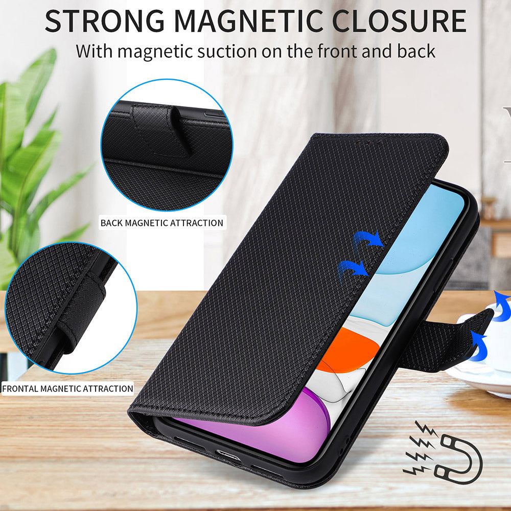 For Oppo F27 Pro 5G / Oppo F27 Pro+ 5G / A3 Pro (China) 5G Case Diamond Texture PU Leather Wallet Phone Cover TPU Inner Shell - Black