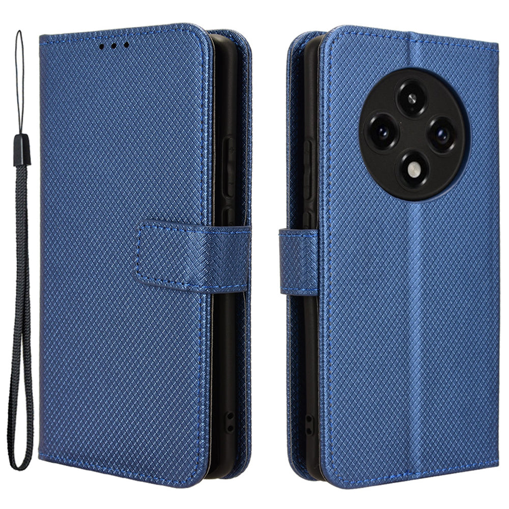 For Oppo F27 Pro 5G / Oppo F27 Pro+ 5G / A3 Pro (China) 5G Case Diamond Texture PU Leather Wallet Phone Cover TPU Inner Shell - Blue