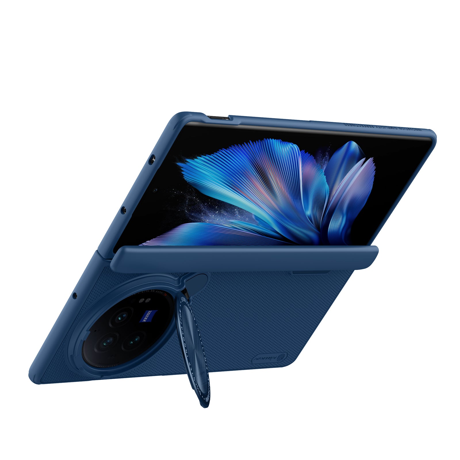 NILLKIN Super Frosted Shield Prop For vivo X Fold3 Pro Case Camera Lens Lid Kickstand Phone Cover - Blue