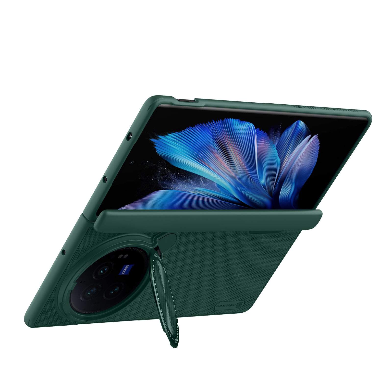 NILLKIN Super Frosted Shield Prop For vivo X Fold3 Pro Case Camera Lens Lid Kickstand Phone Cover - Green