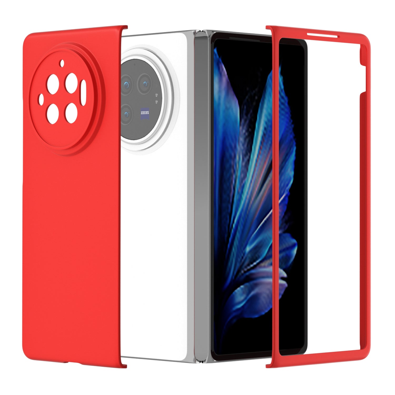 For vivo X Fold3 Case Skin-Touch Hard PC Protective Phone Cover - Red