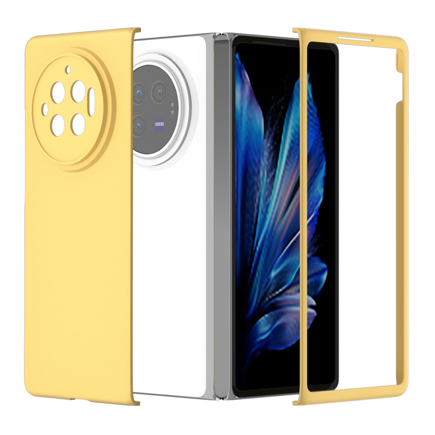 For vivo X Fold3 Case Skin-Touch Hard PC Protective Phone Cover - Yellow