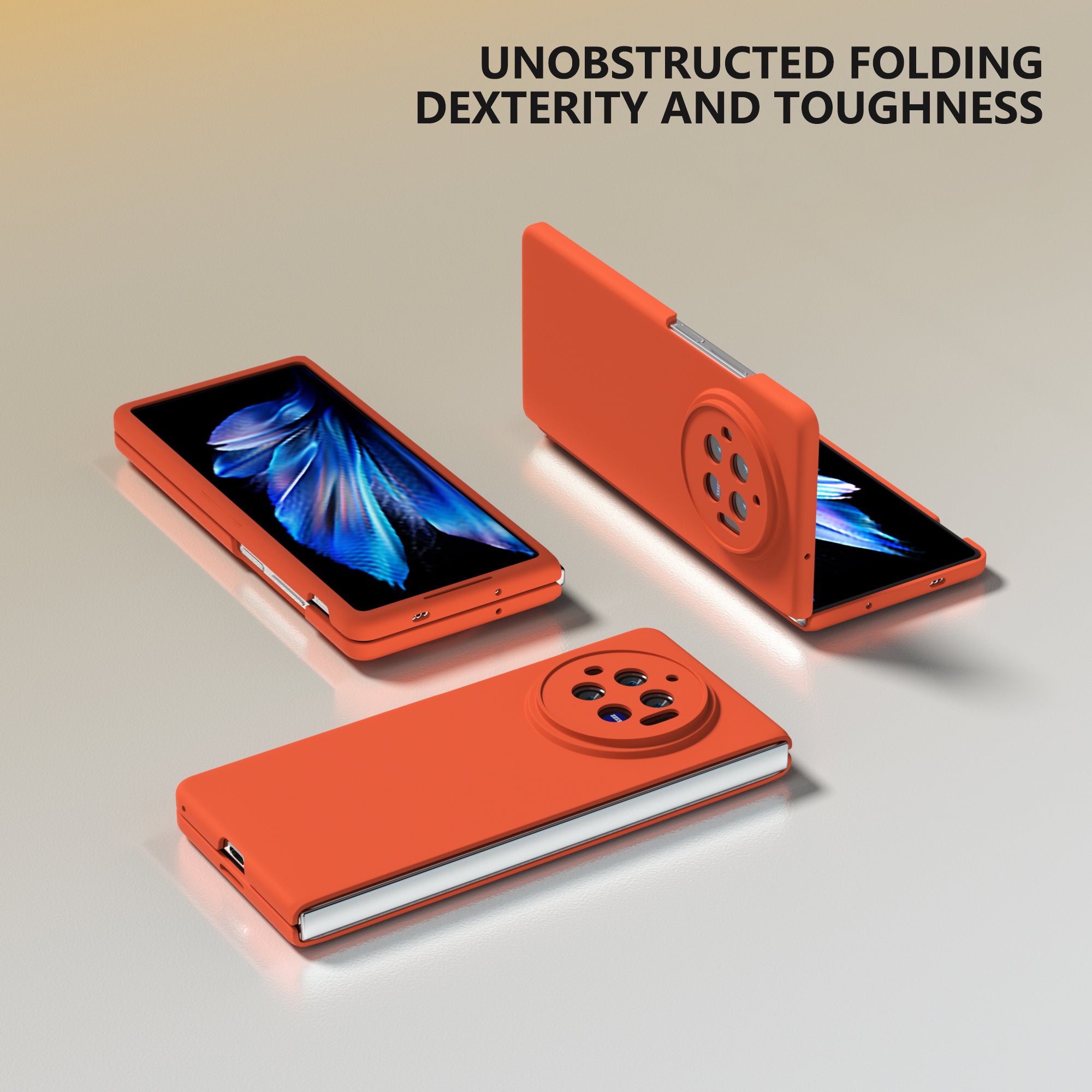 For vivo X Fold3 Case Skin-Touch Hard PC Protective Phone Cover - Orange