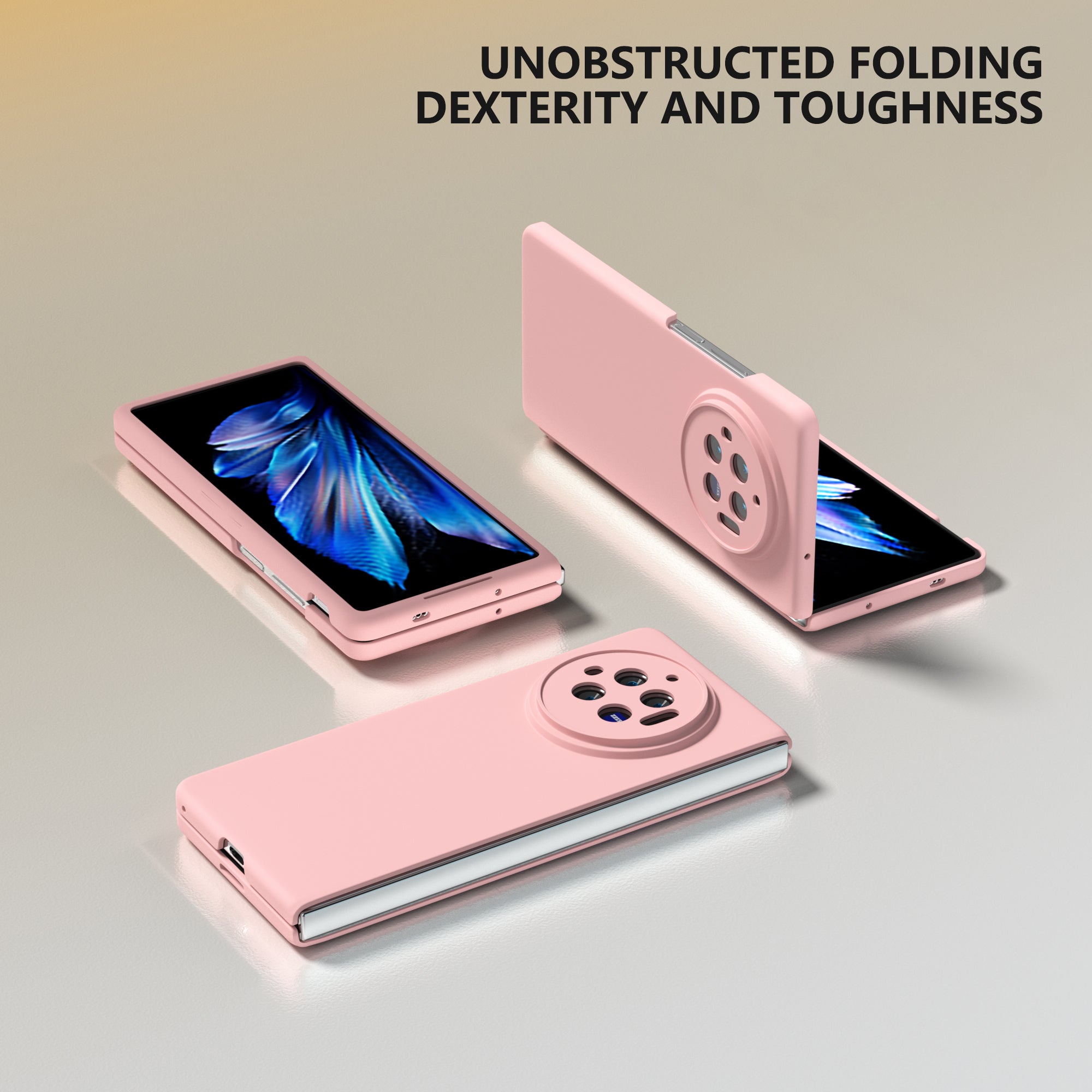 For vivo X Fold3 Case Skin-Touch Hard PC Protective Phone Cover - Pink