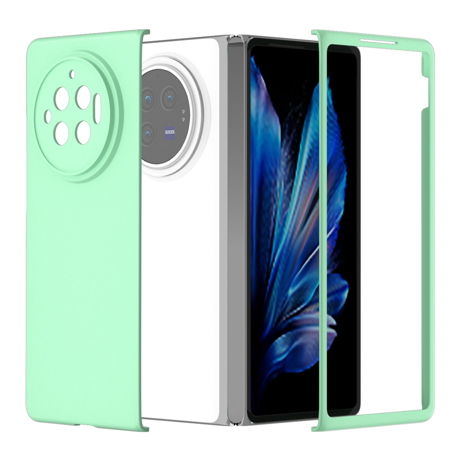 For vivo X Fold3 Case Skin-Touch Hard PC Protective Phone Cover - Light Green