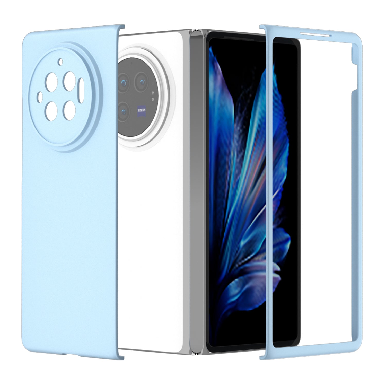 For vivo X Fold3 Case Skin-Touch Hard PC Protective Phone Cover - Baby Blue