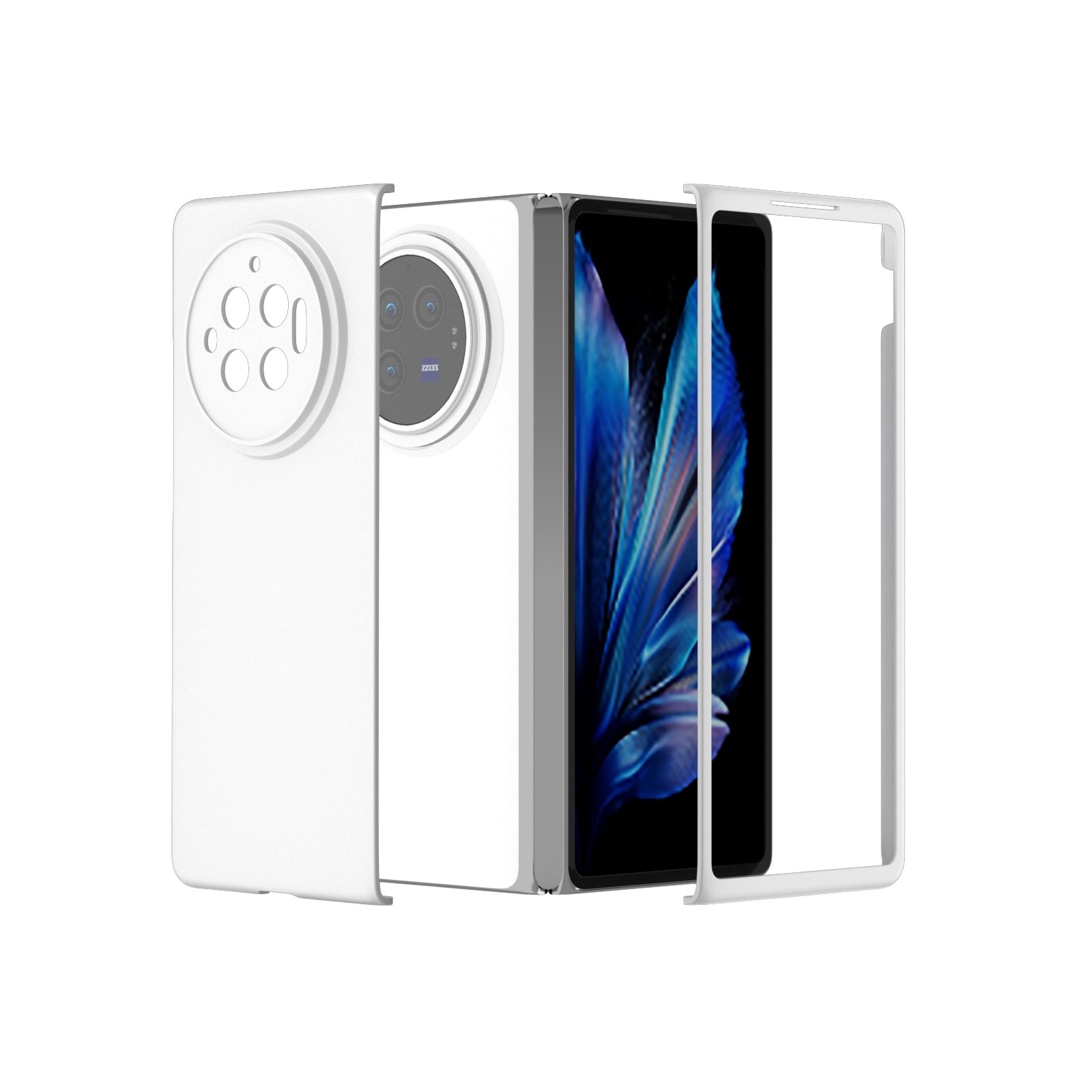 For vivo X Fold3 Case Skin-Touch Hard PC Protective Phone Cover - White