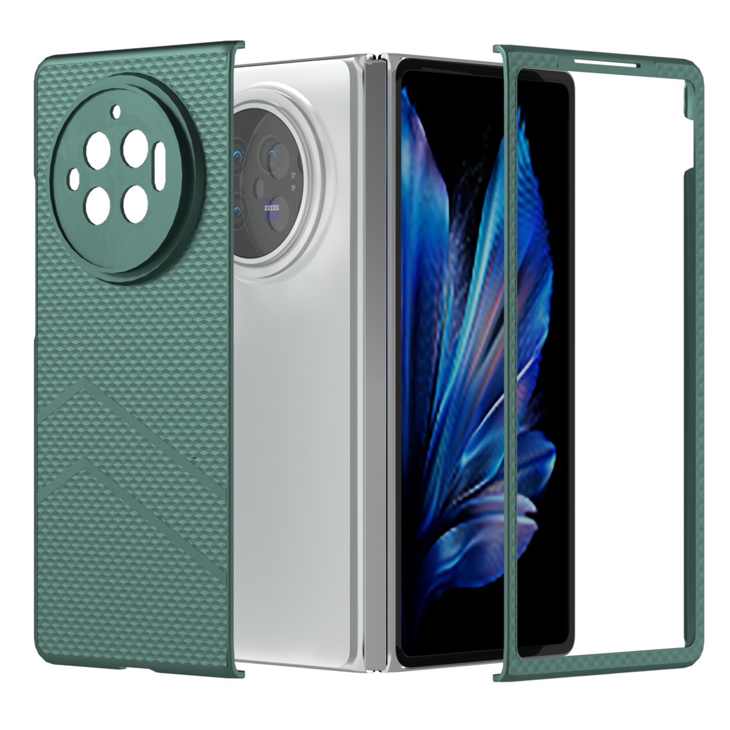 For vivo X Fold3 Matte Case Hard PC Protective Phone Cover - Dark Green