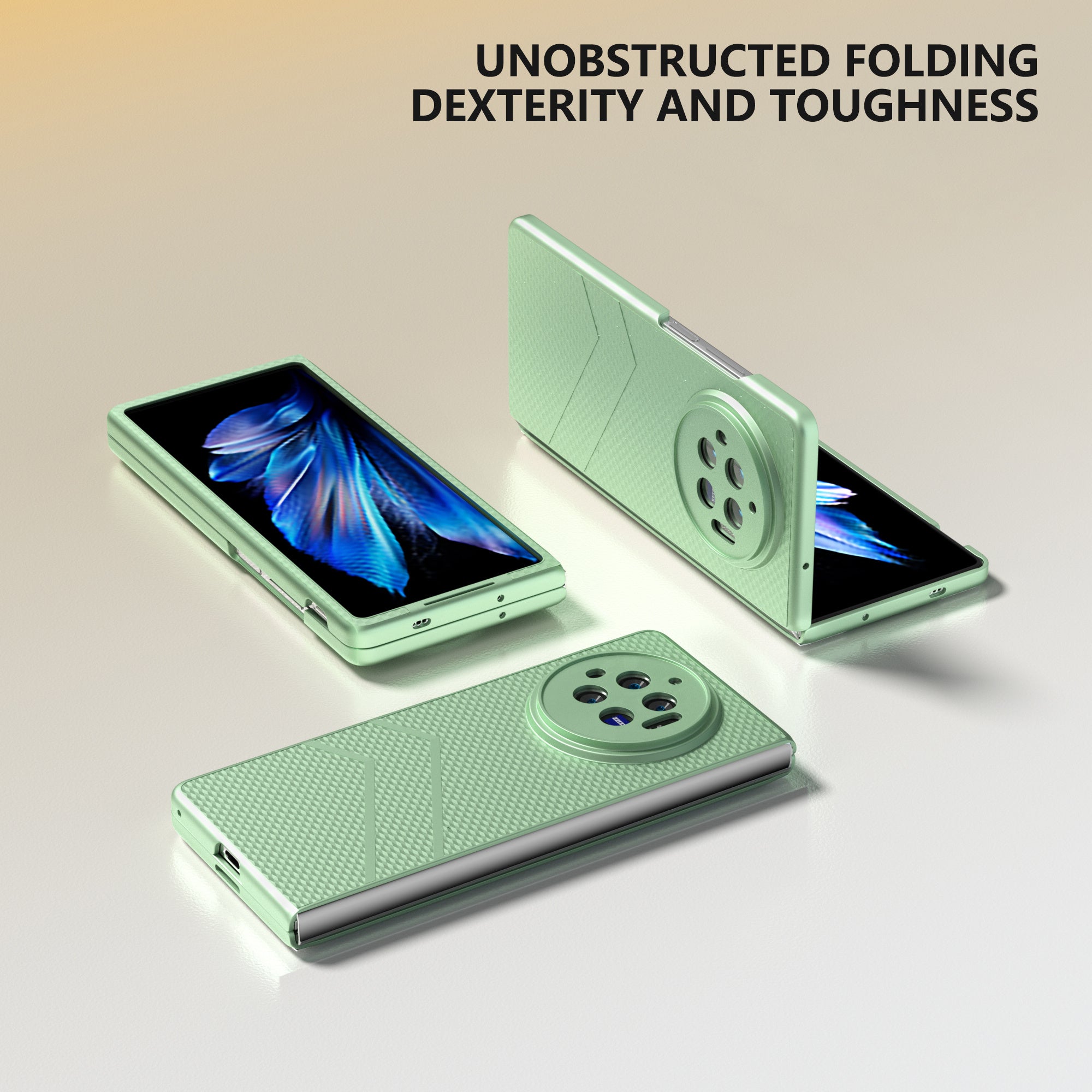 For vivo X Fold3 Matte Case Hard PC Protective Phone Cover - Light Green