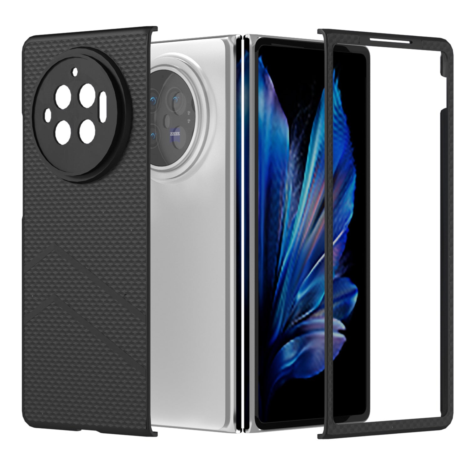 For vivo X Fold3 Matte Case Hard PC Protective Phone Cover - Black