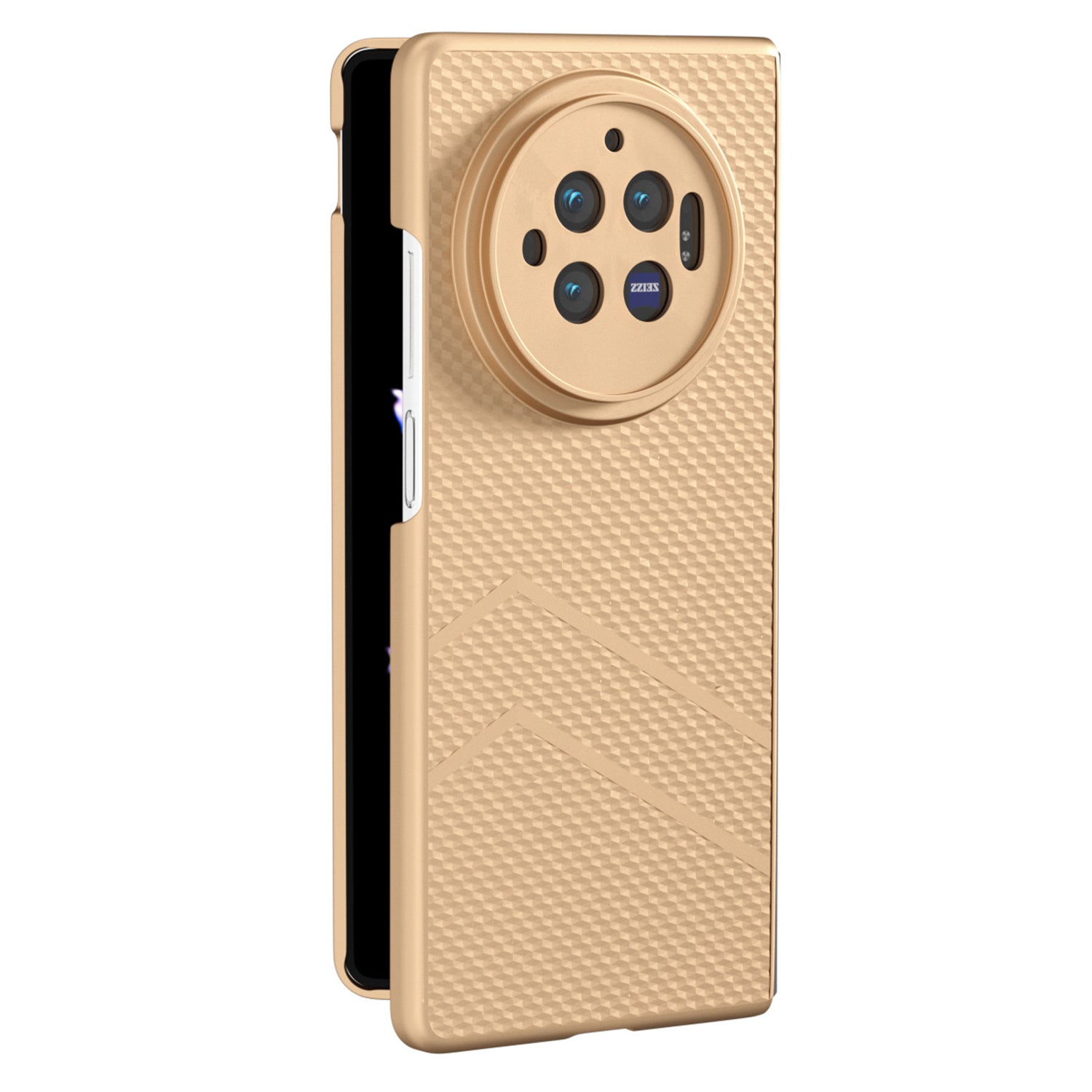 For vivo X Fold3 Matte Case Hard PC Protective Phone Cover - Gold