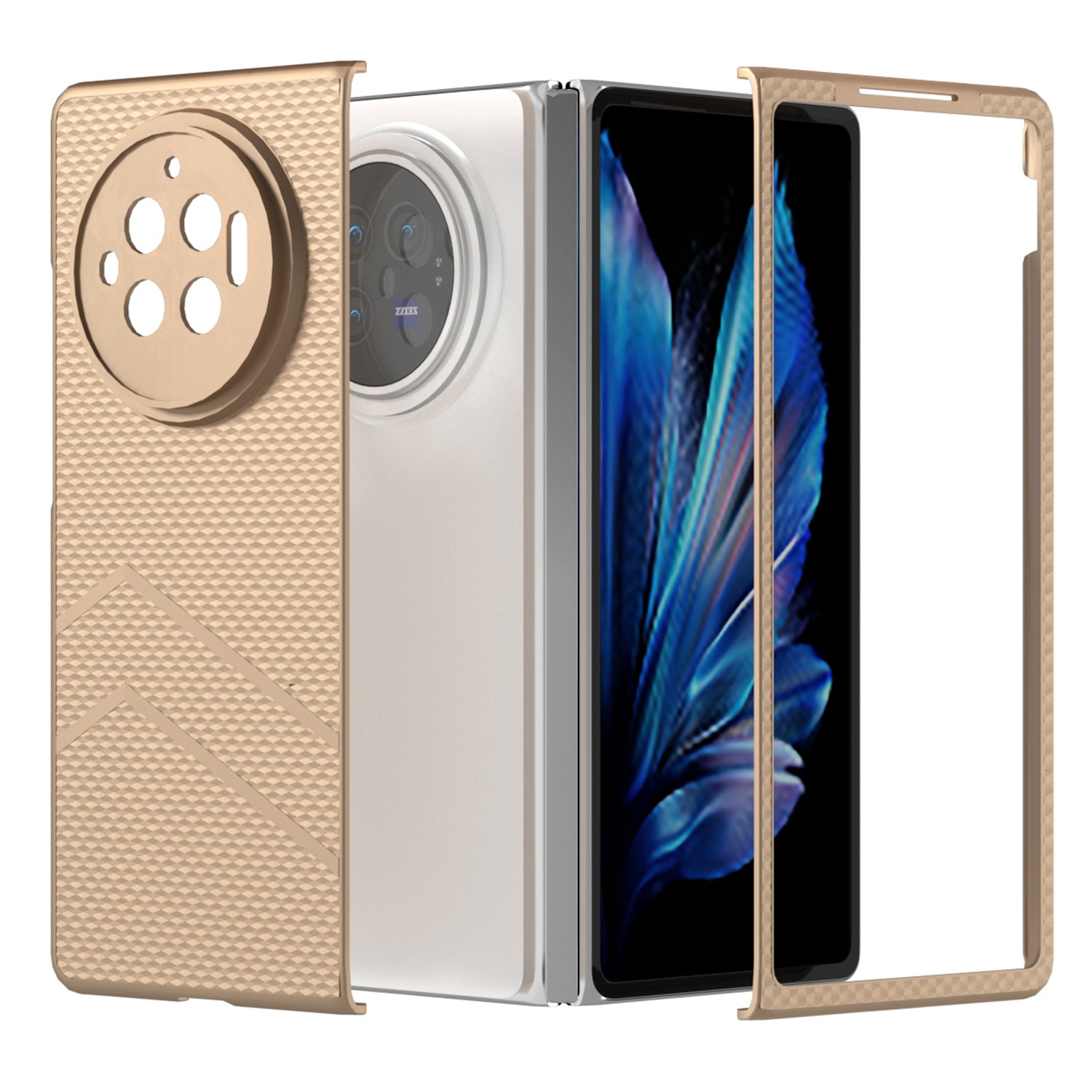 For vivo X Fold3 Matte Case Hard PC Protective Phone Cover - Gold