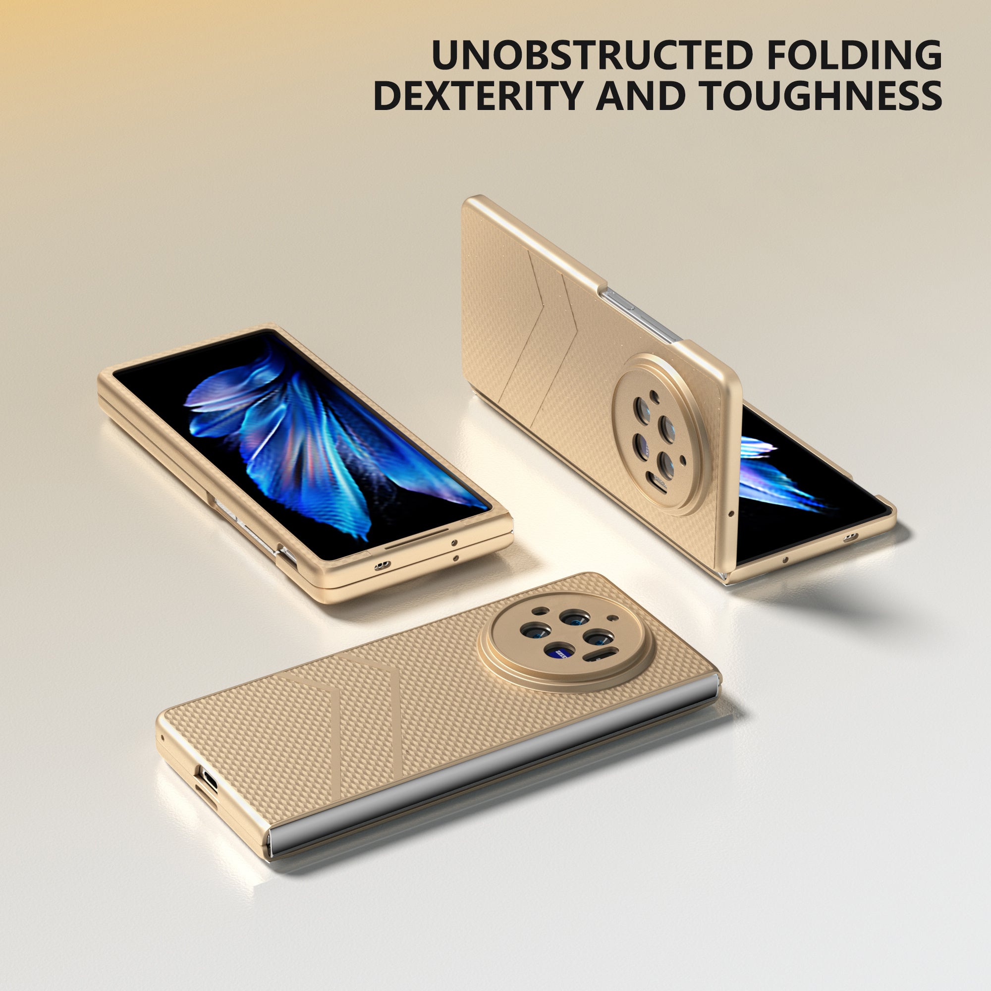 For vivo X Fold3 Matte Case Hard PC Protective Phone Cover - Gold