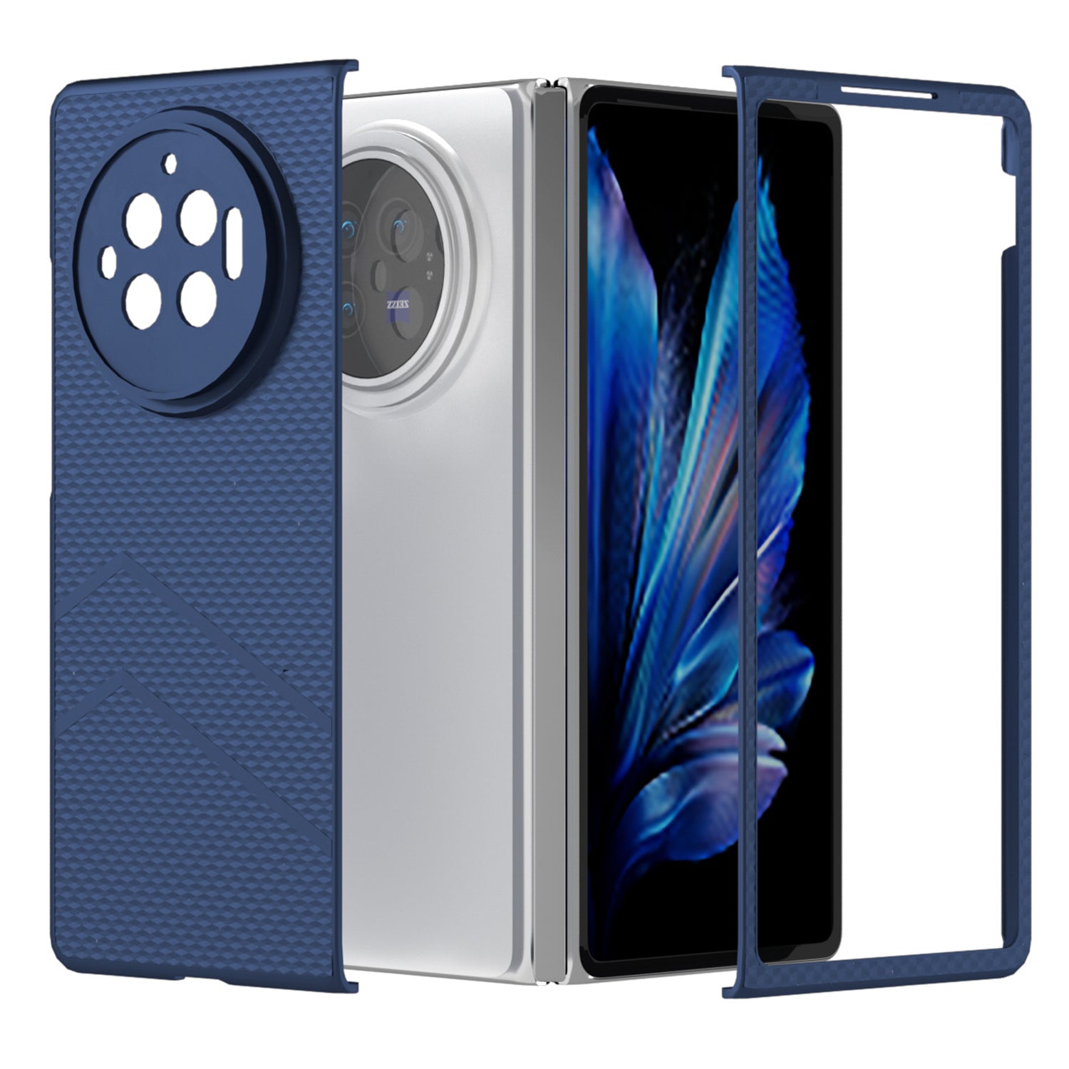 For vivo X Fold3 Matte Case Hard PC Protective Phone Cover - Dark Blue