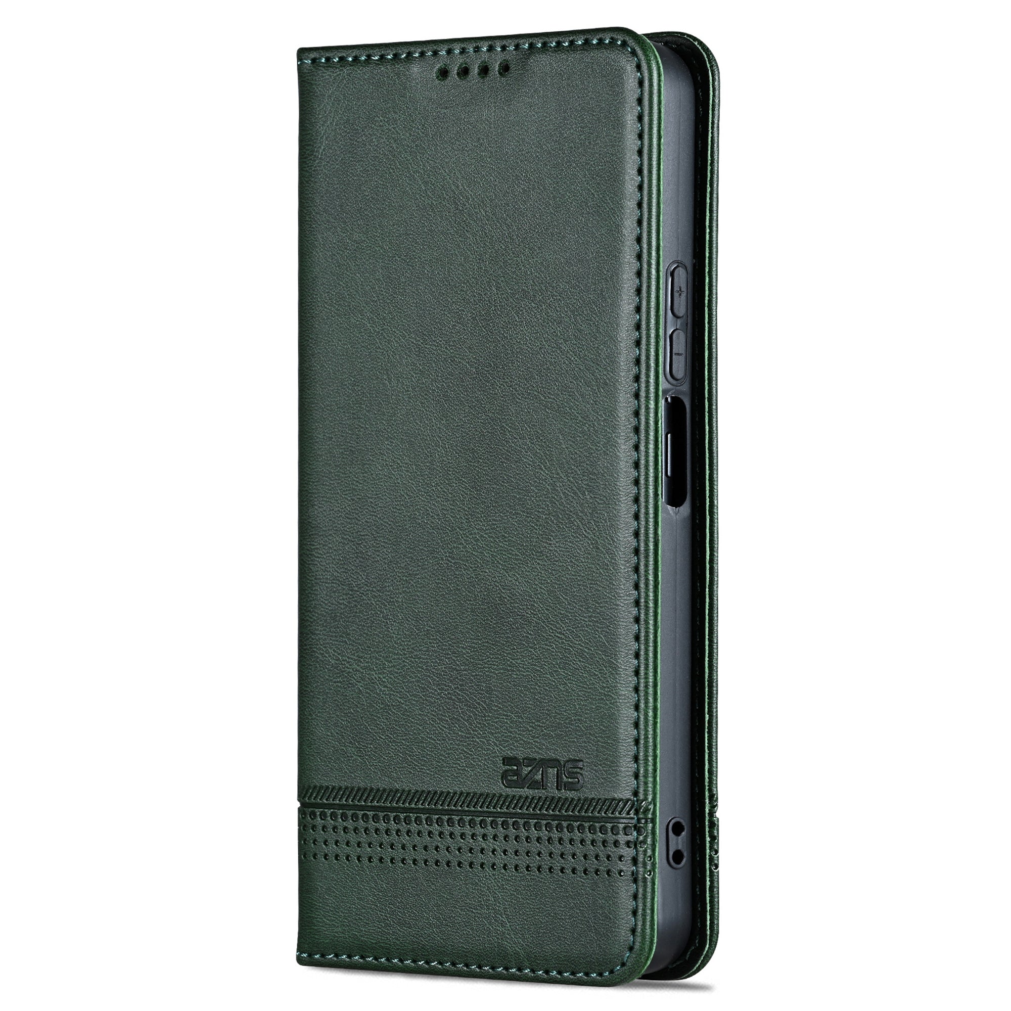 AZNS For Huawei nova 12i 4G / Enjoy 70 Pro Case Leather Cowhide Texture Wallet Phone Cover - Green