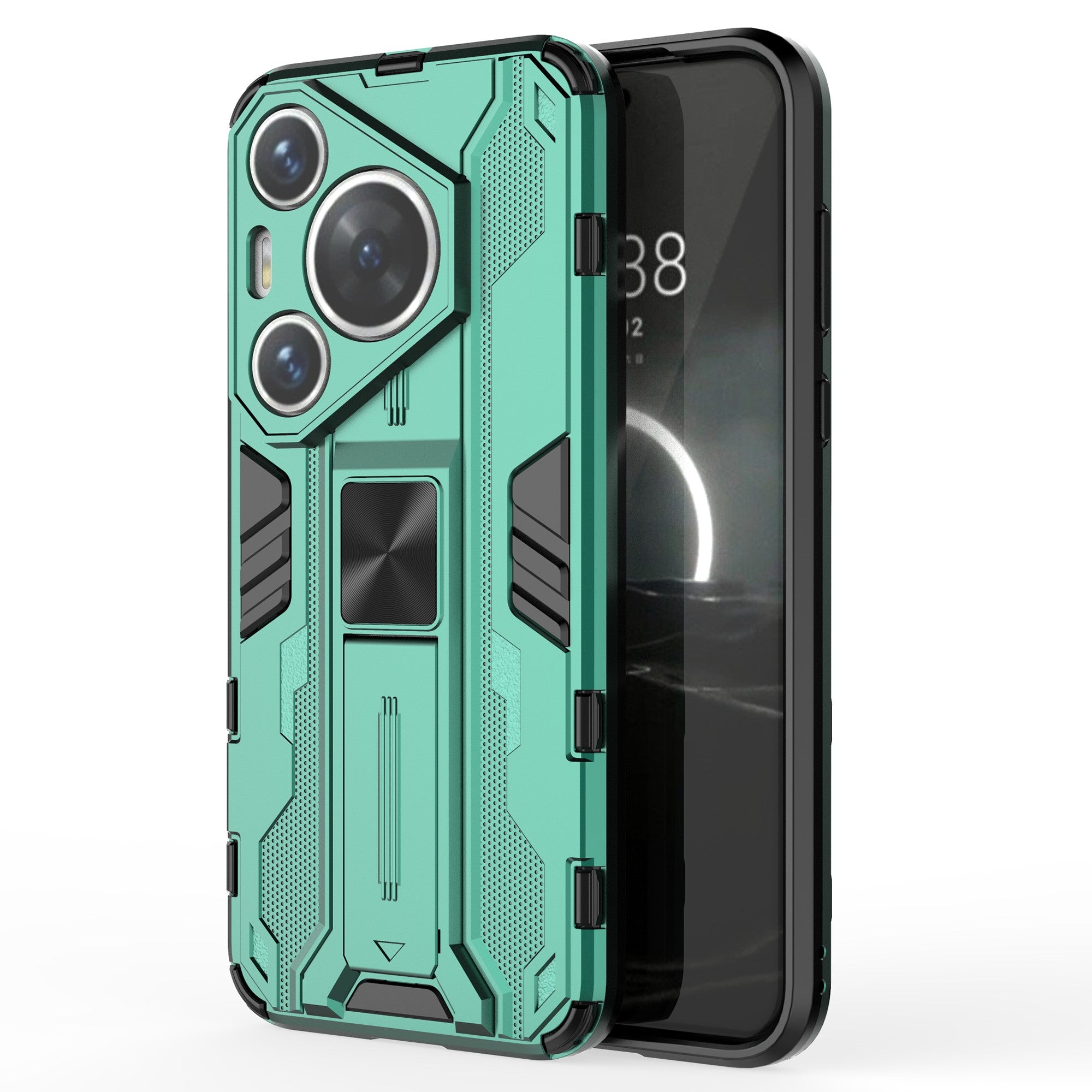 For Huawei Pura 70 Pro / Pura 70 Pro+ Case Kickstand PC + TPU Phone Back Cover - Green