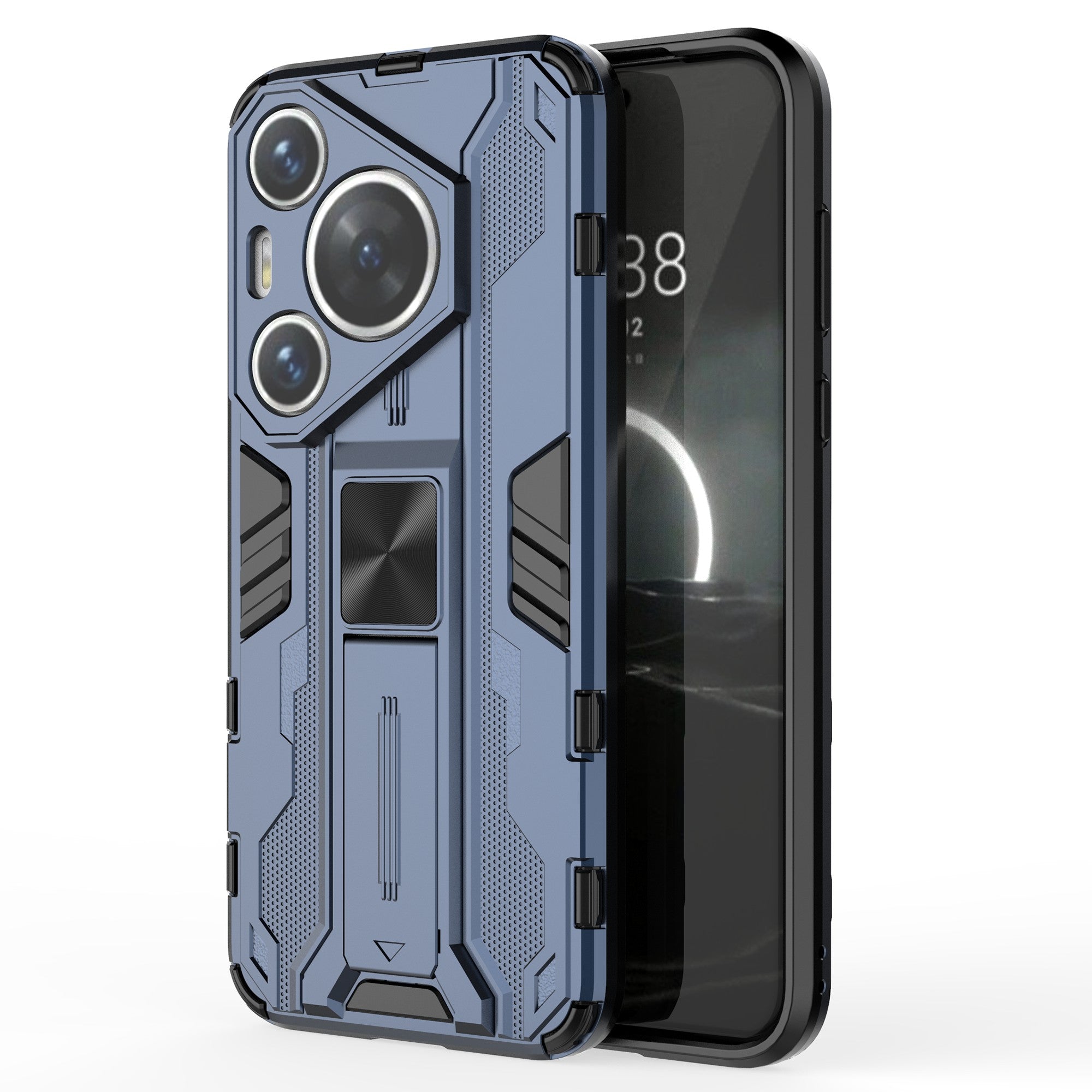 For Huawei Pura 70 Pro / Pura 70 Pro+ Case Kickstand PC + TPU Phone Back Cover - Blue