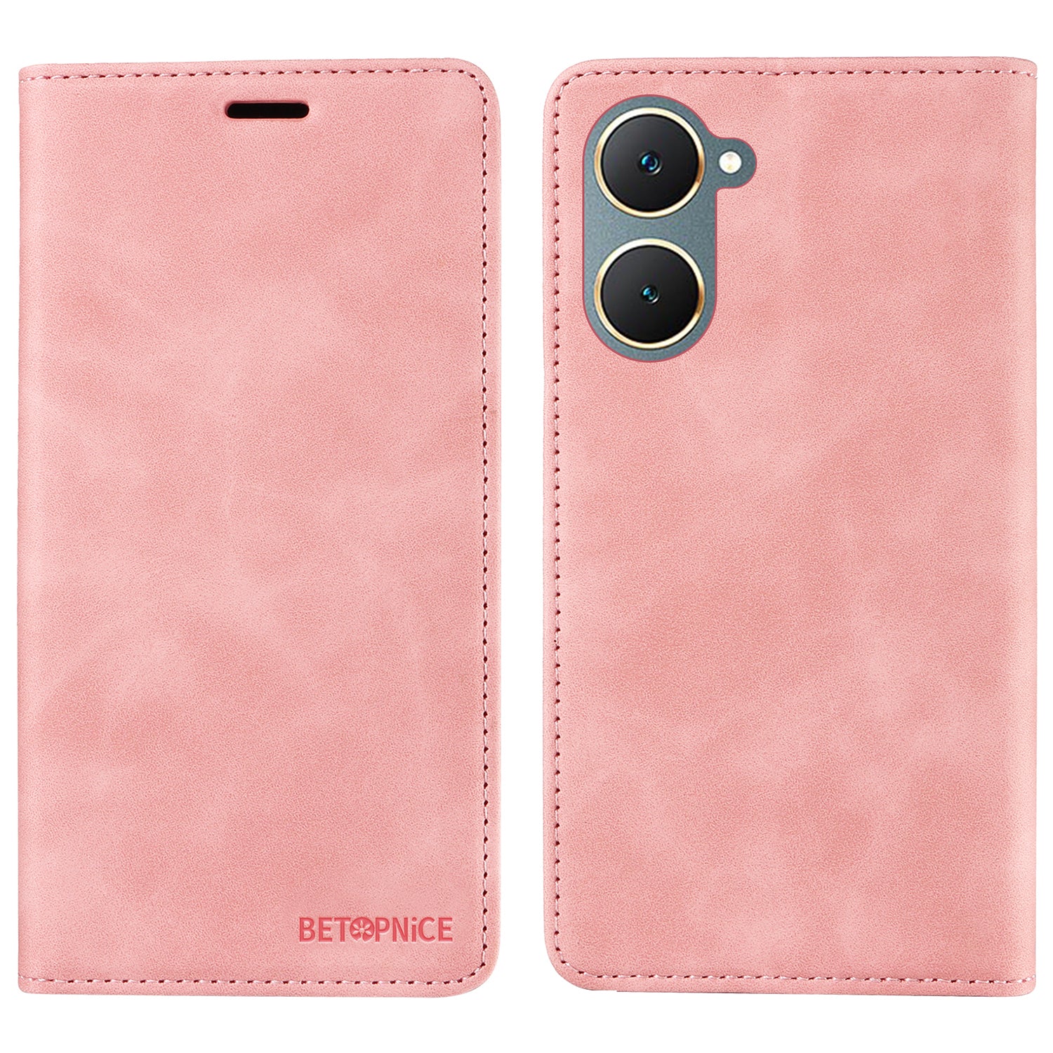 BETOPNICE 003 For vivo Y03 Case RFID Blocking Wallet Leather Flip Phone Cover - Pink