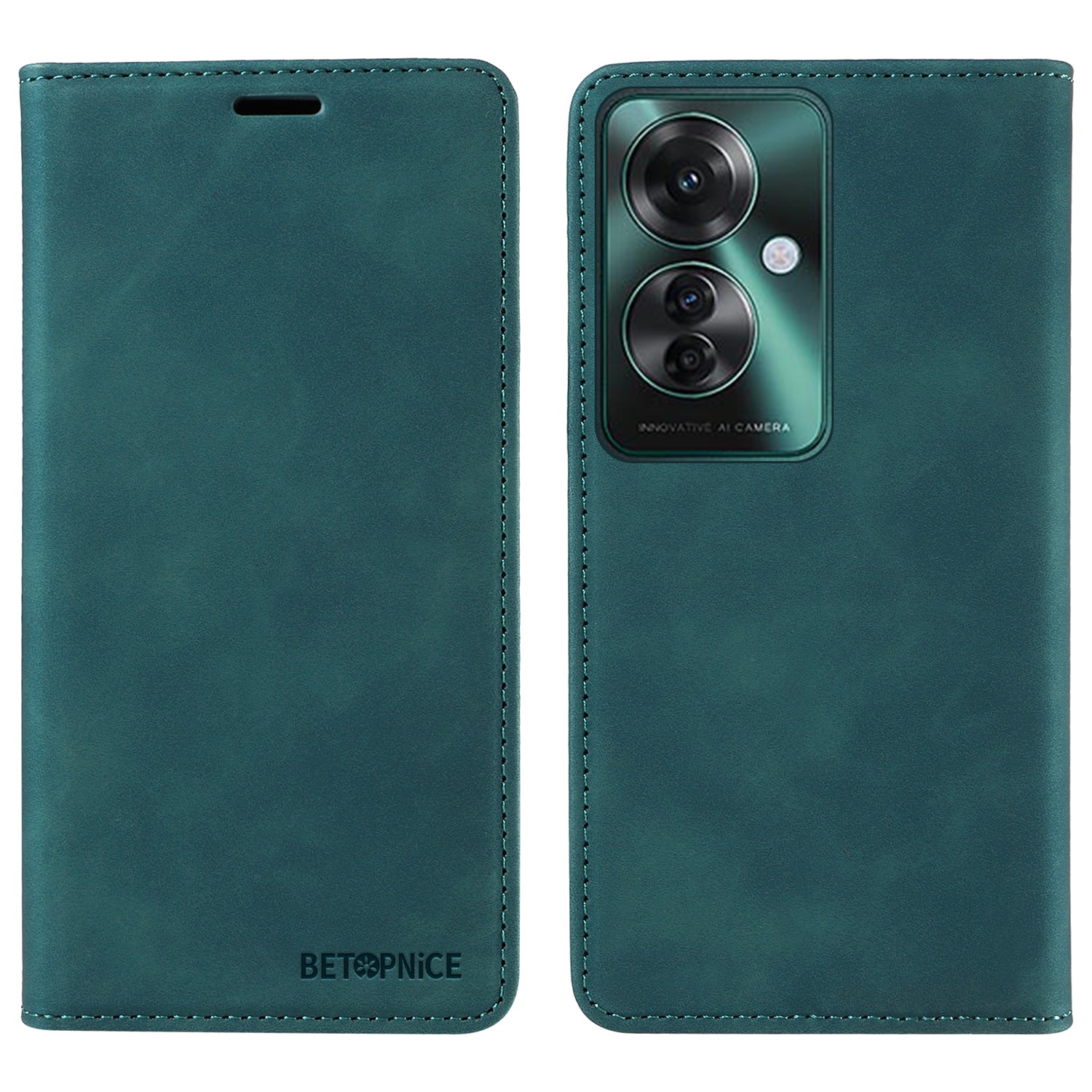 BETOPNICE 003 For Oppo Reno11 F 5G / F25 Pro 5G Case RFID Blocking Leather+TPU Wallet Phone Protector - Green