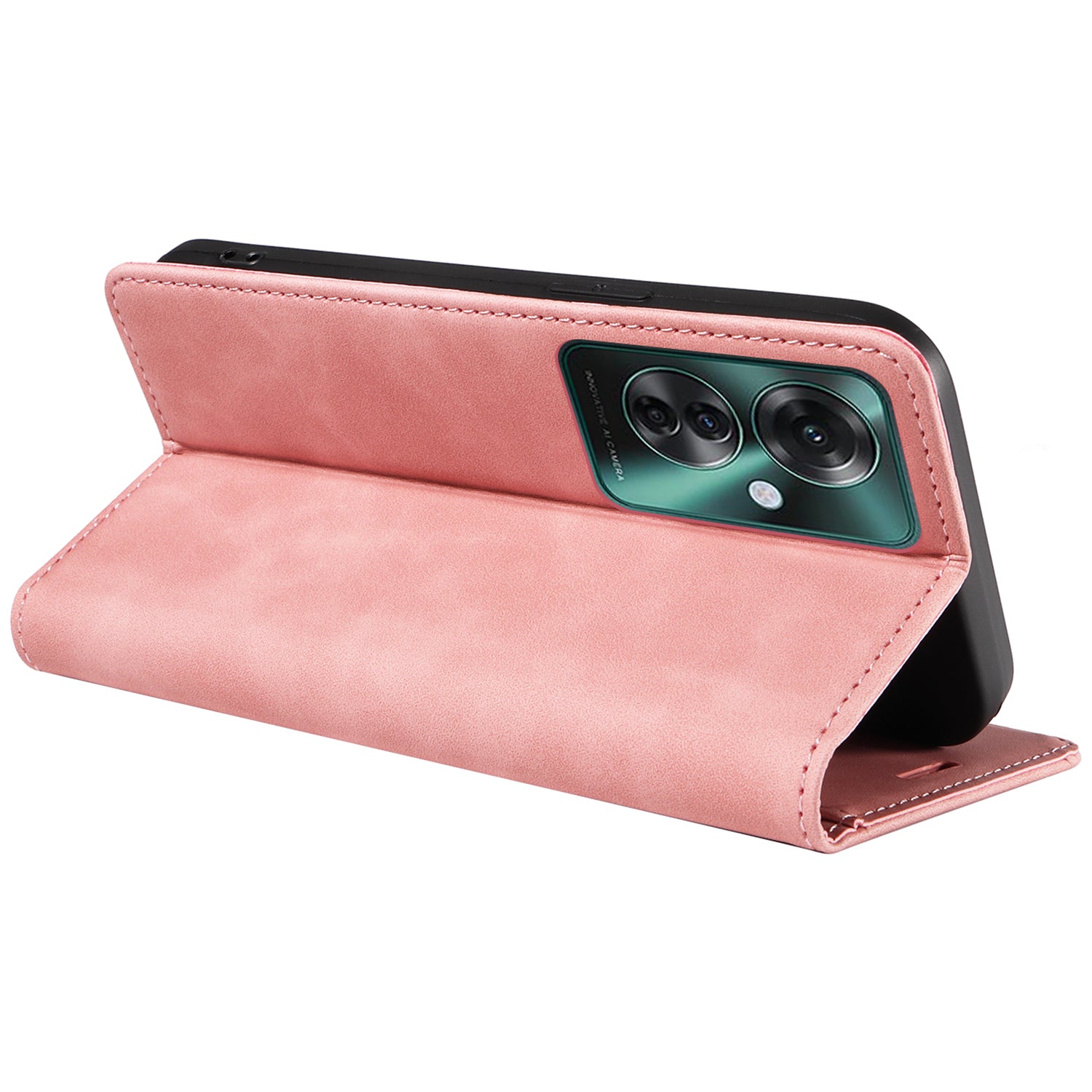 BETOPNICE 003 For Oppo Reno11 F 5G / F25 Pro 5G Case RFID Blocking Leather+TPU Wallet Phone Protector - Pink