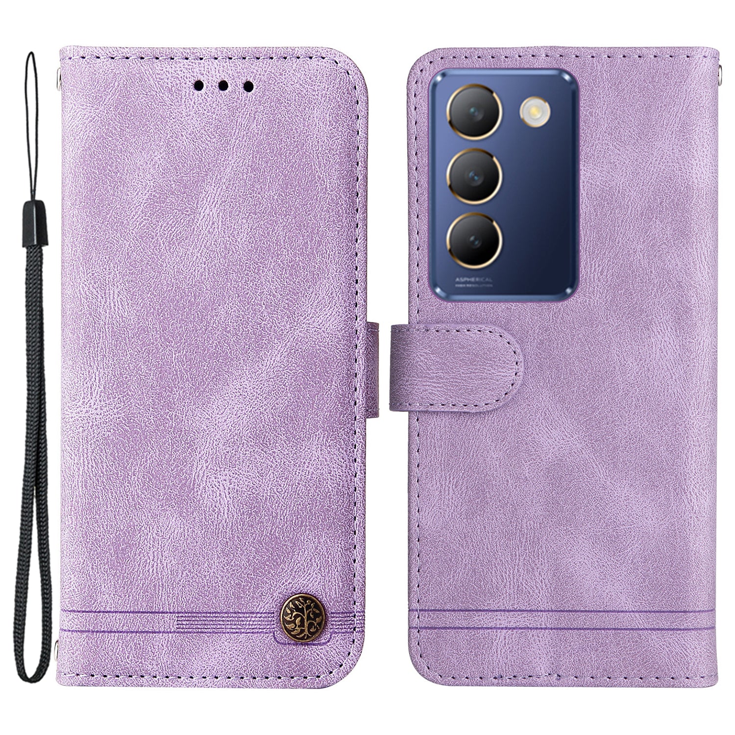 For vivo Y200e 5G / Y100 5G (Indonesia) / T3 5G (India) / V30 Lite 5G (India) Skin-touch Case Imprinted with Lines - Purple