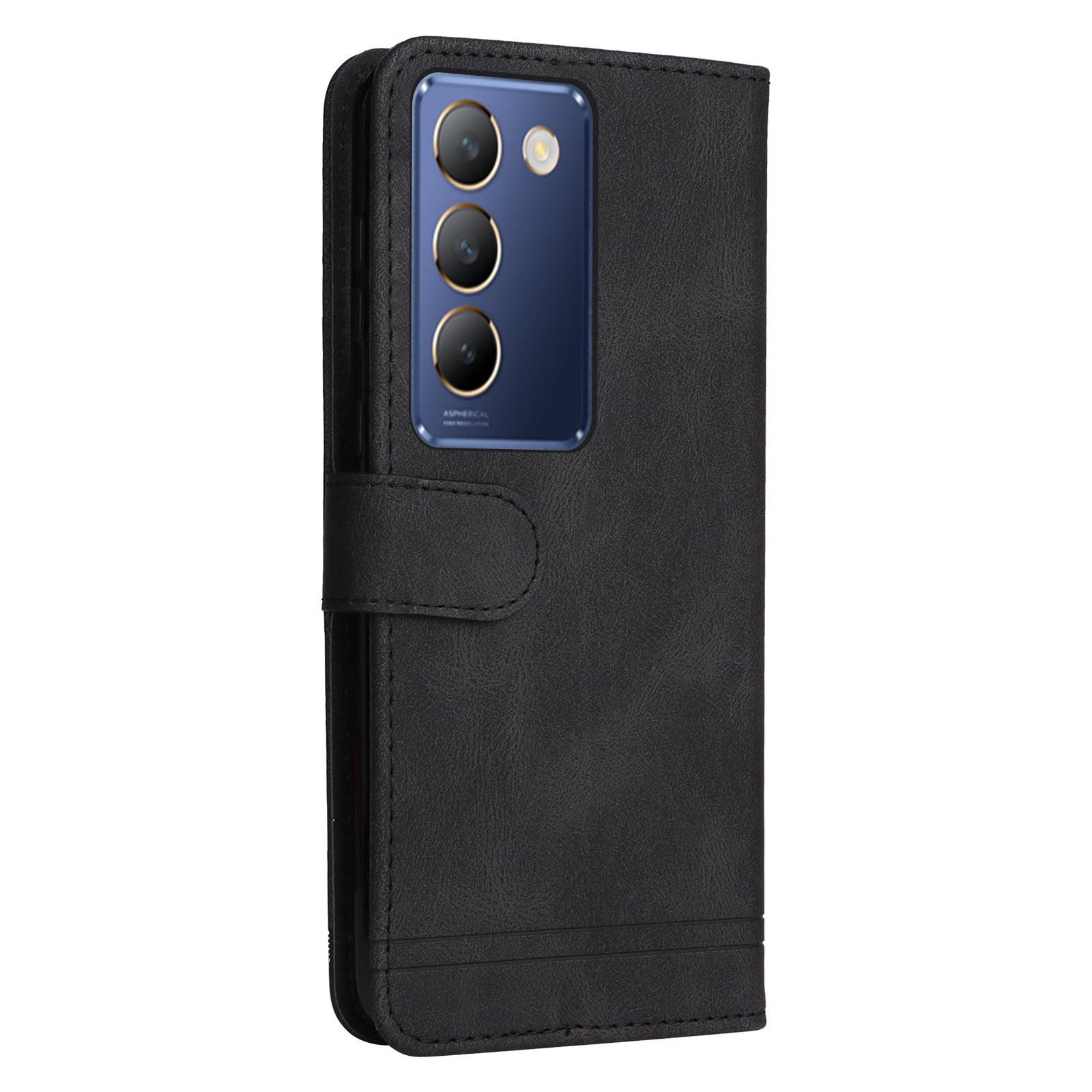For vivo Y200e 5G / Y100 5G (Indonesia) / T3 5G (India) / V30 Lite 5G (India) Skin-touch Case Imprinted with Lines - Black