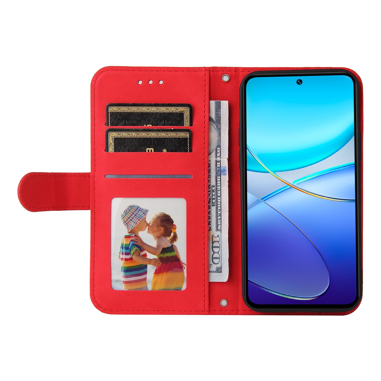 For vivo Y200e 5G / Y100 5G (Indonesia) / T3 5G (India) / V30 Lite 5G (India) Skin-touch Case Imprinted with Lines - Red
