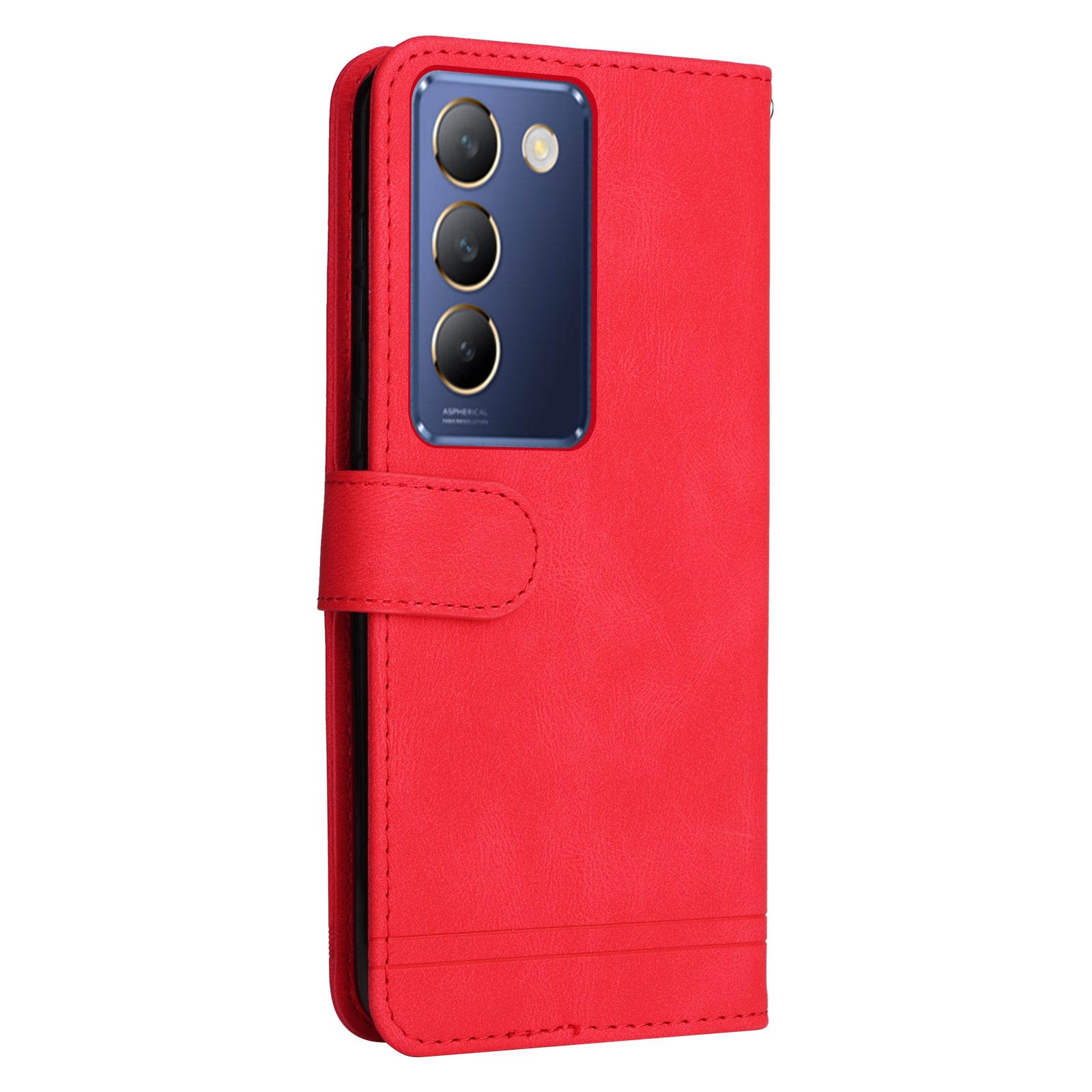 For vivo Y200e 5G / Y100 5G (Indonesia) / T3 5G (India) / V30 Lite 5G (India) Skin-touch Case Imprinted with Lines - Red