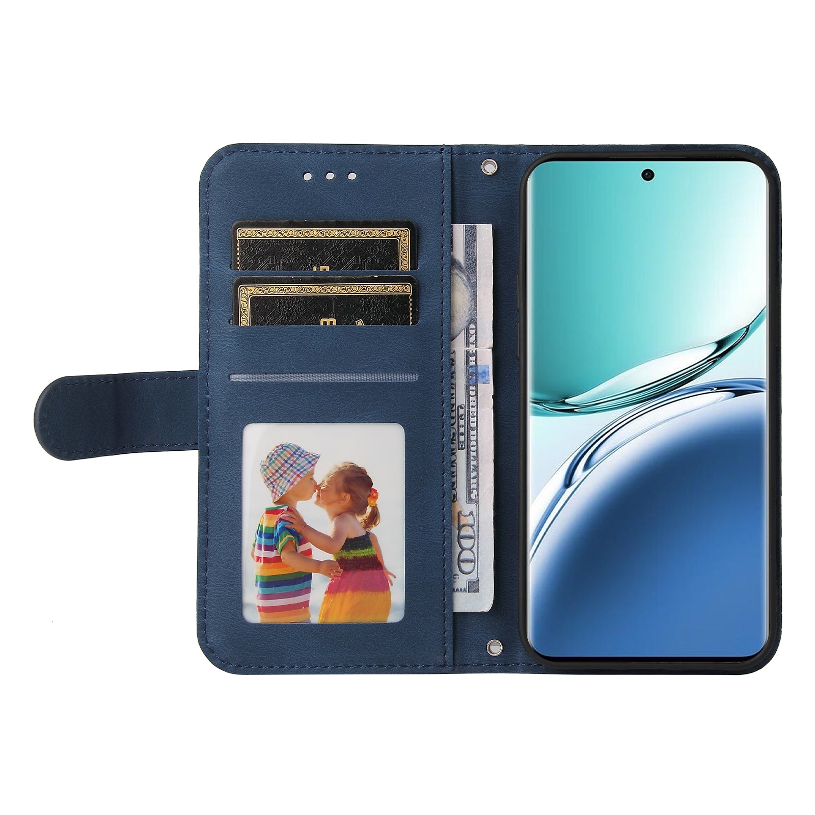 For Oppo A3 Pro 5G Magnetic Case Skin-touch Touch Stand Phone Cover - Blue