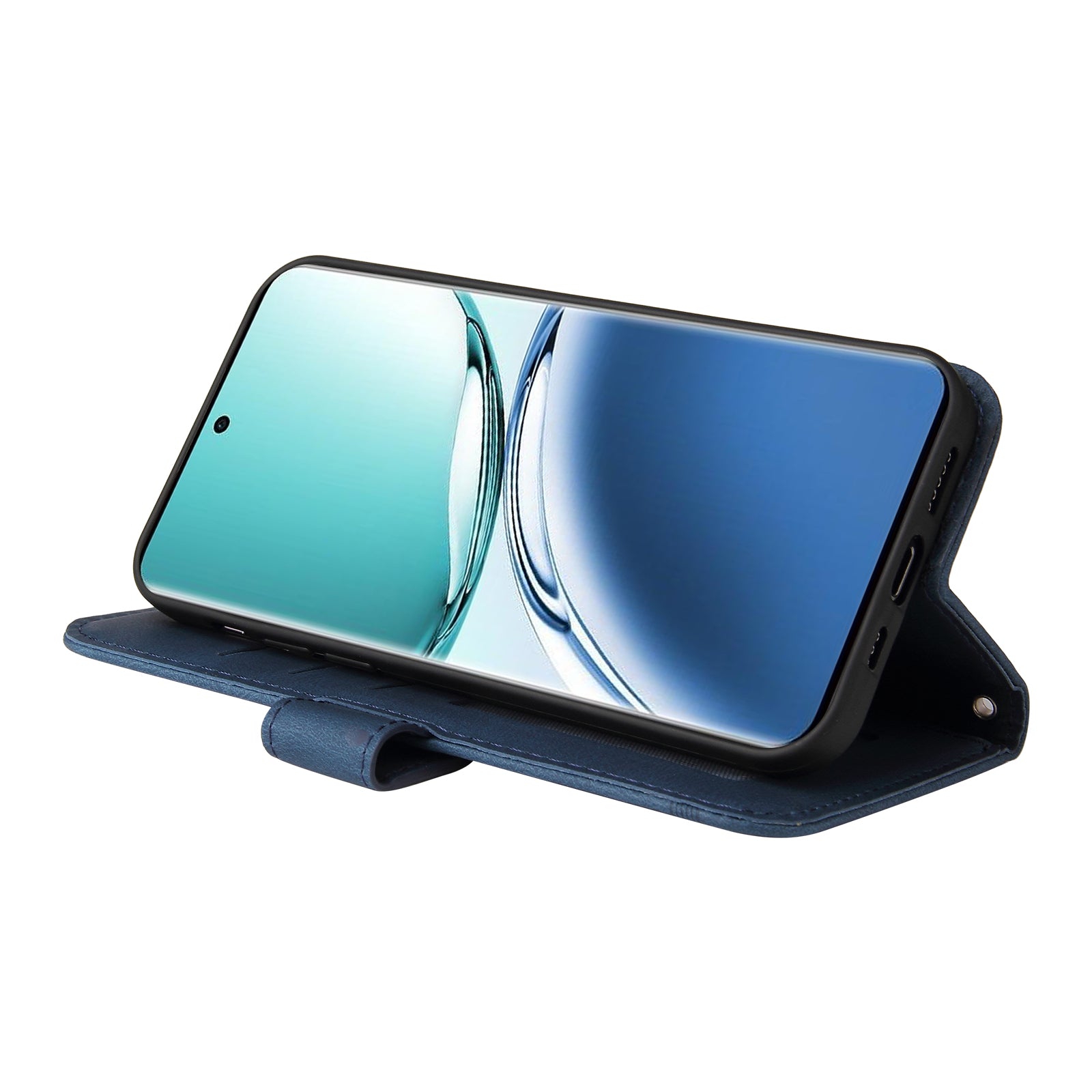 For Oppo A3 Pro 5G Magnetic Case Skin-touch Touch Stand Phone Cover - Blue