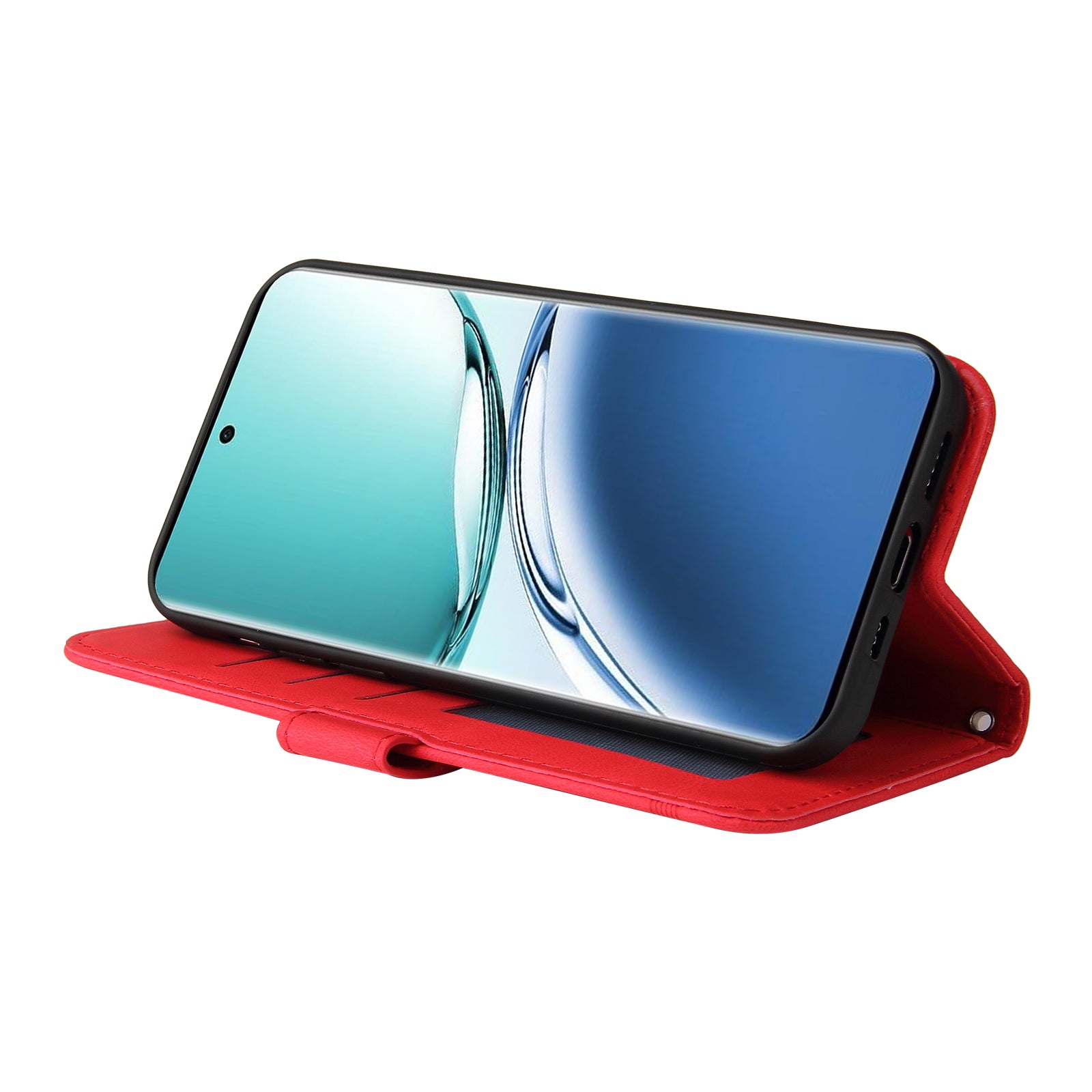 For Oppo A3 Pro 5G Magnetic Case Skin-touch Touch Stand Phone Cover - Red