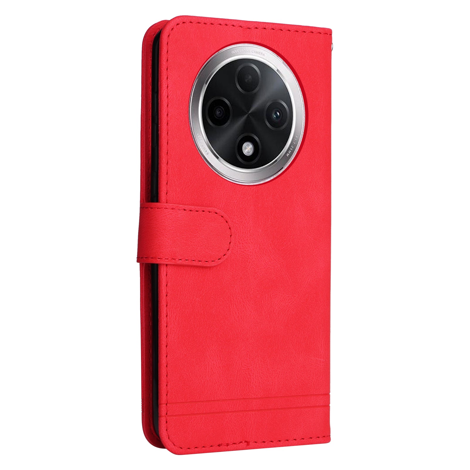For Oppo A3 Pro 5G Magnetic Case Skin-touch Touch Stand Phone Cover - Red