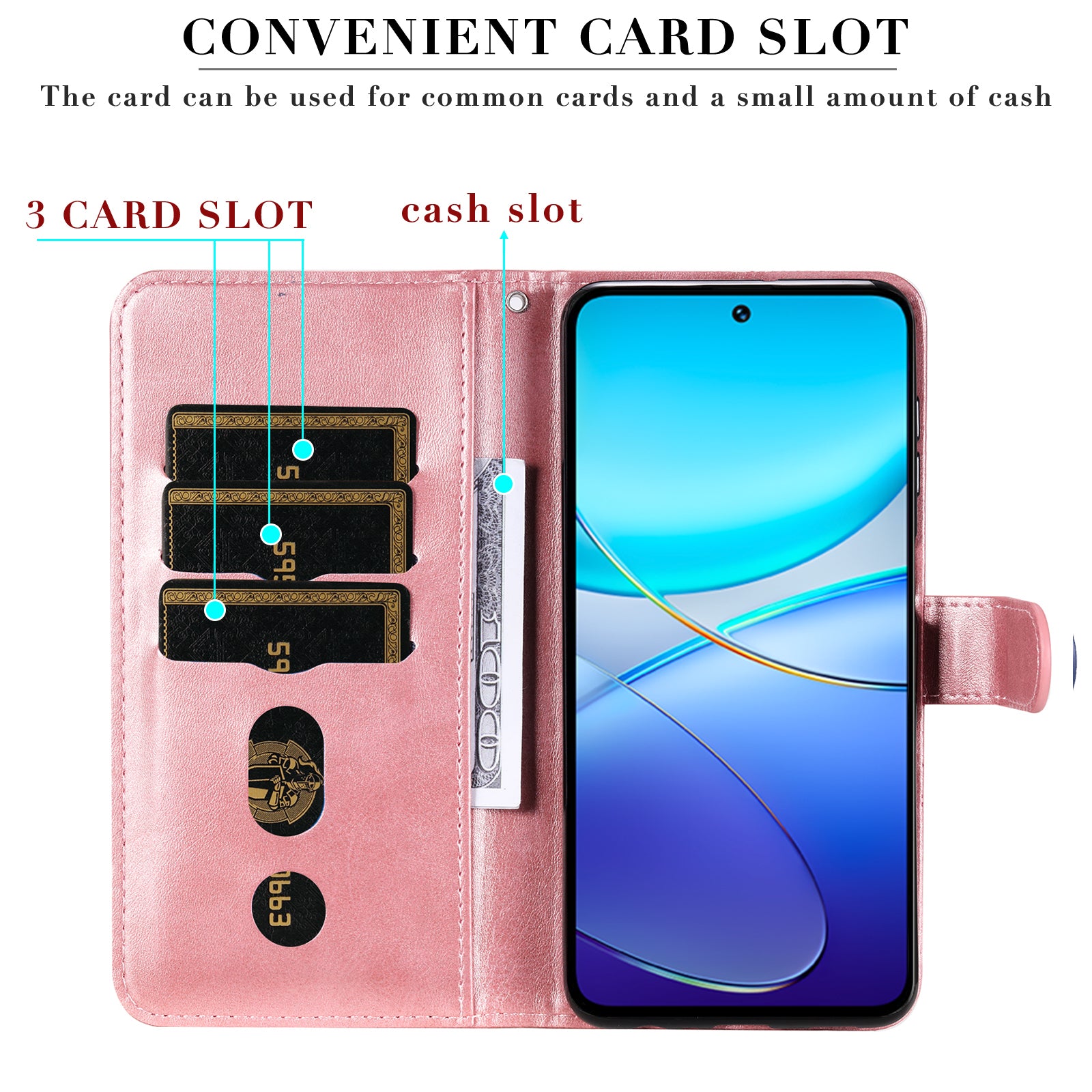 For vivo Y100 5G (Indonesia) / Y200e 5G / T3 5G / V30 Lite 4G Case Zipper Wallet Leather Phone Cover - Pink