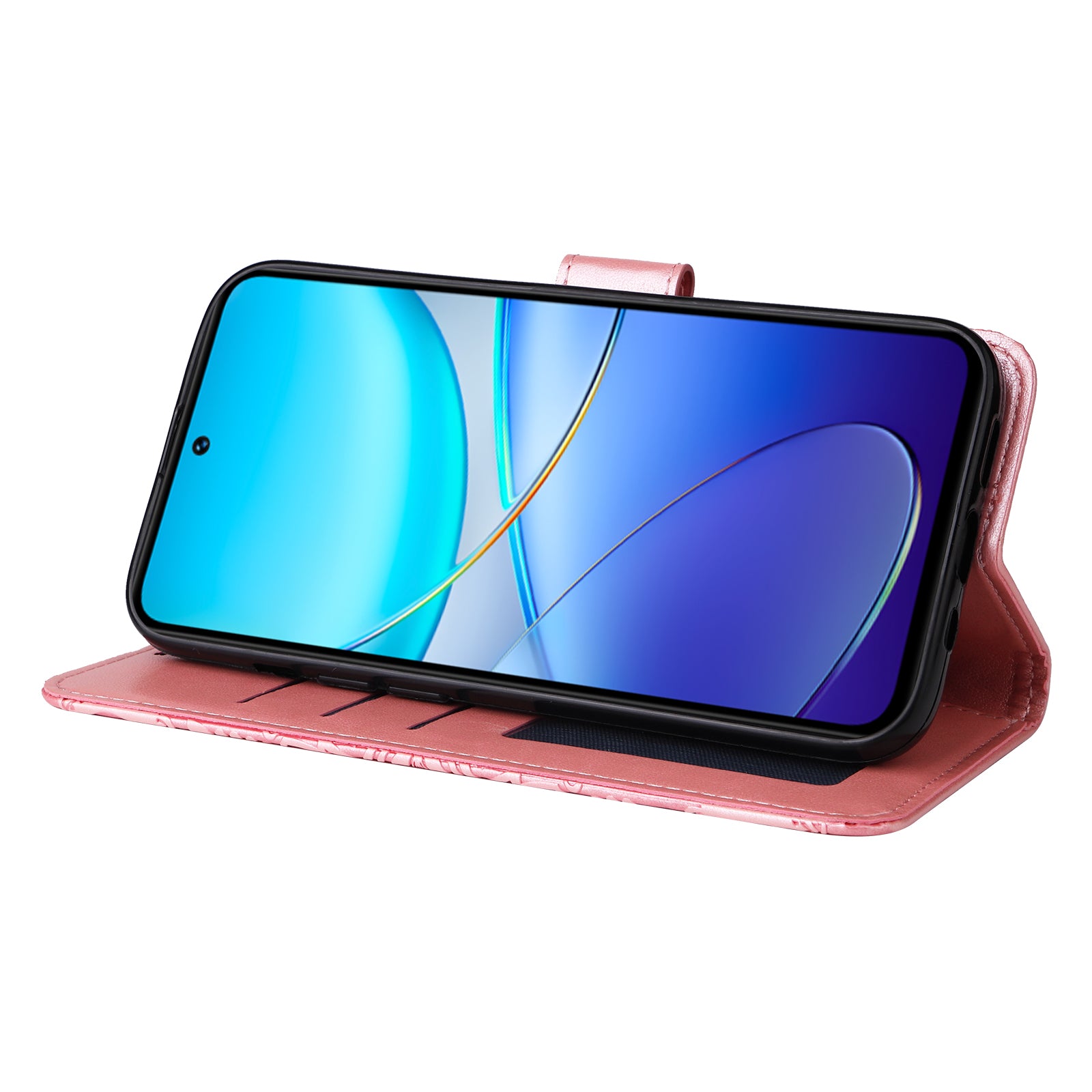 For vivo Y100 5G (Indonesia) / Y200e 5G / T3 5G (India) / V30 Lite 5G (India) Magnetic Phone Case Imprinted Wallet Cover - Pink
