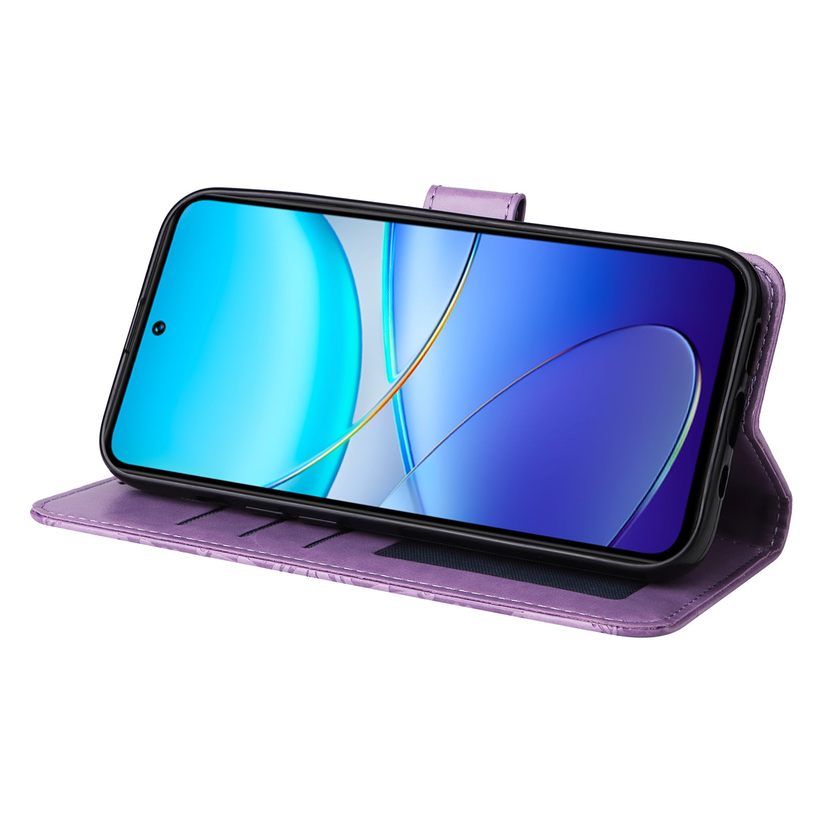 For vivo Y100 5G (Indonesia) / Y200e 5G / T3 5G (India) / V30 Lite 5G (India) Magnetic Phone Case Imprinted Wallet Cover - Purple