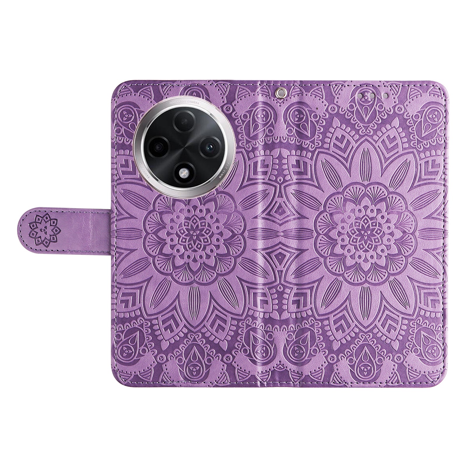 For Oppo A3 Pro 5G Case Imprinted PU Leather Wallet Magnetic Clasp Phone Cover - Purple