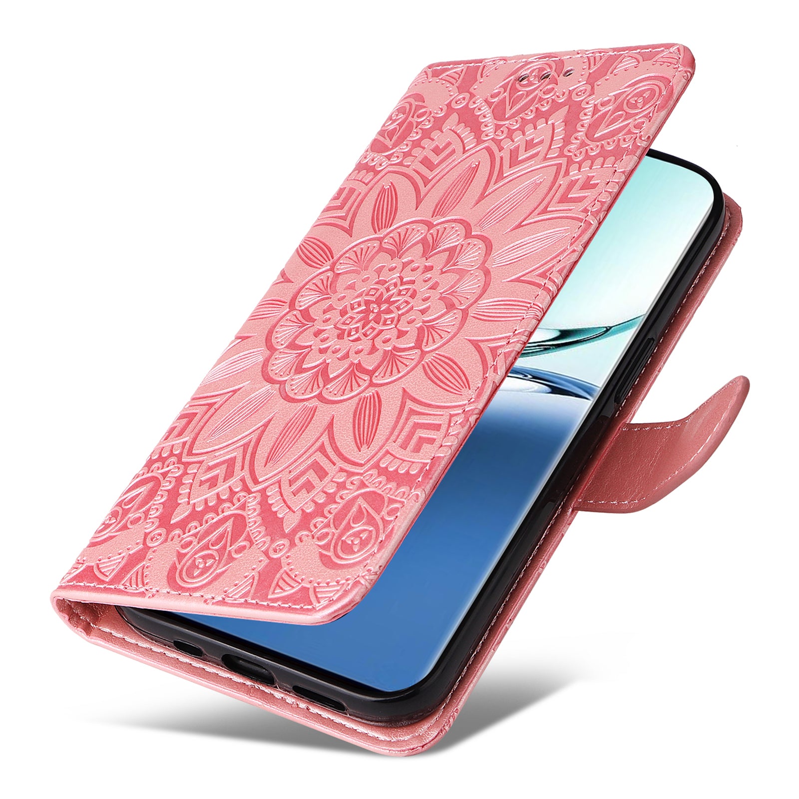 For Oppo A3 Pro 5G Case Imprinted PU Leather Wallet Magnetic Clasp Phone Cover - Pink